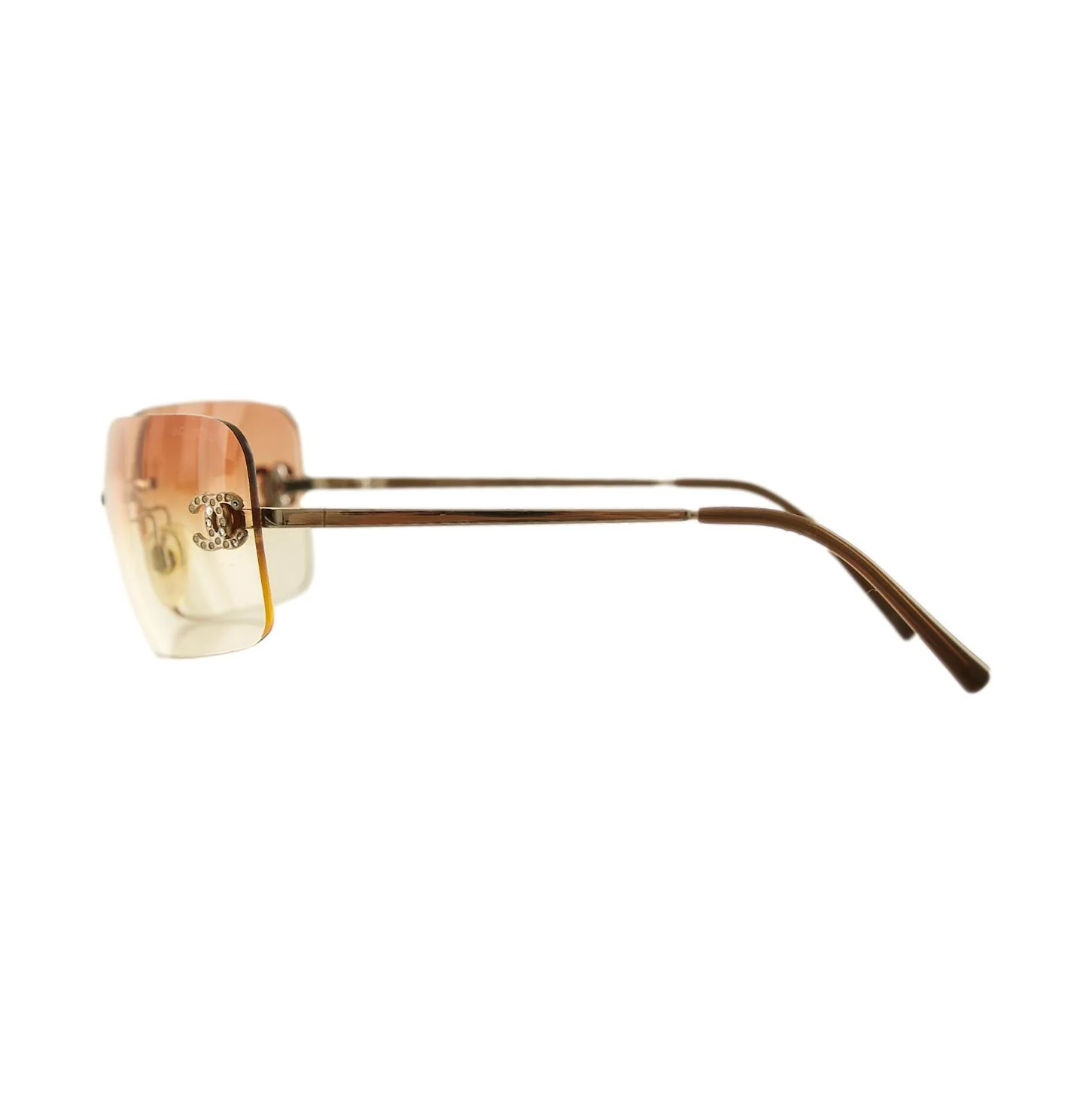 Chanel Ombre Rimless Rhinestone Logo Sunglasses - Image 3