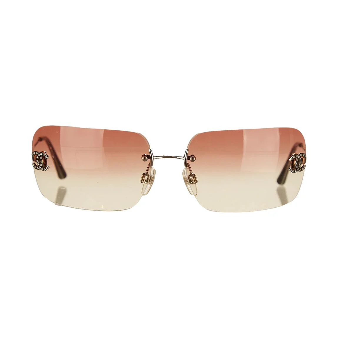 Chanel Ombre Rimless Rhinestone Logo Sunglasses - Image 2