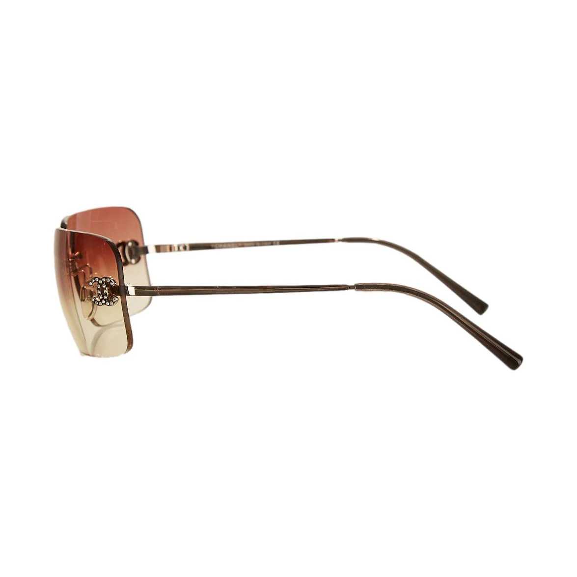 Chanel Ombre Rimless Rhinestone Logo Sunglasses - Image 3