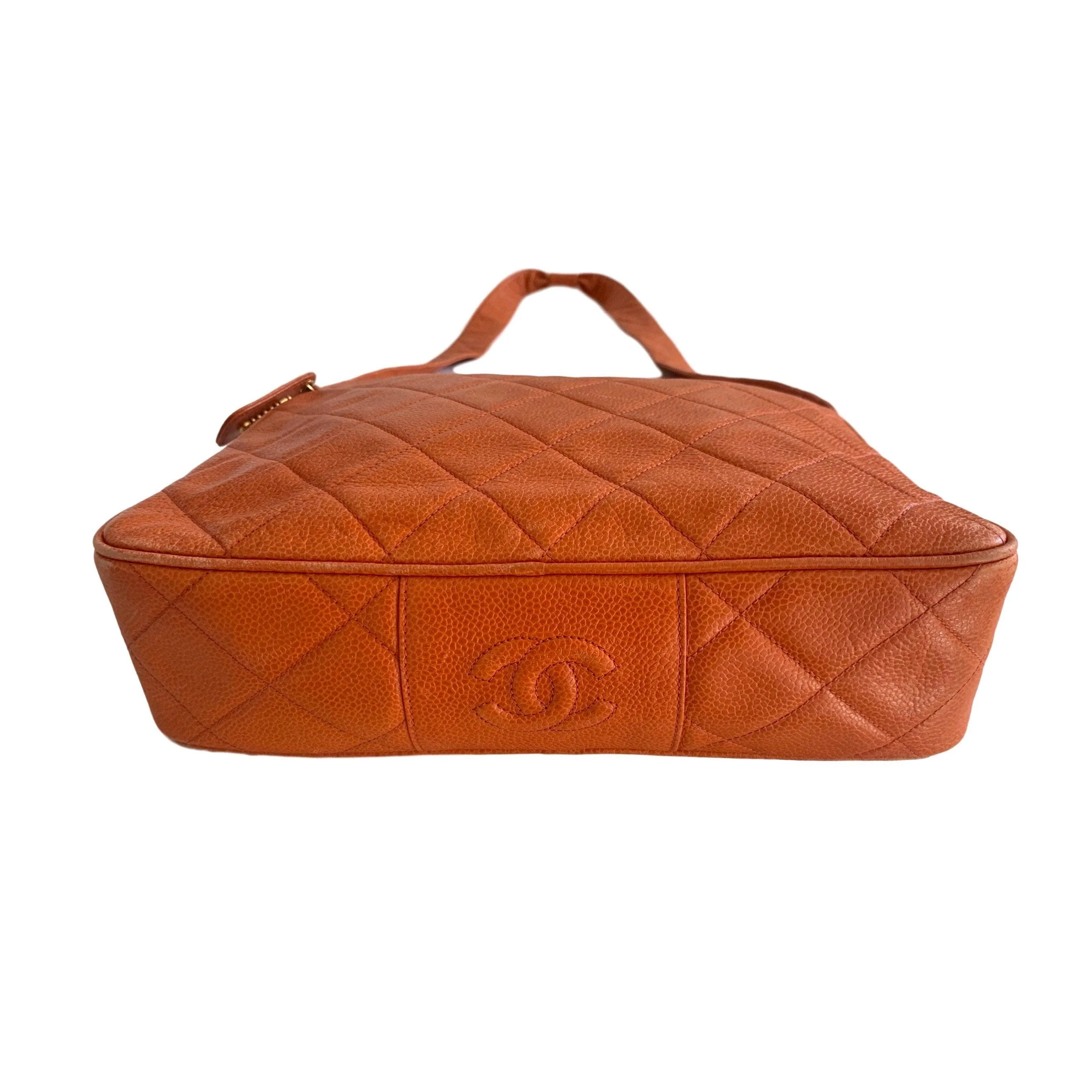 Chanel Orange Caviar Quilted Crossbody - Image 2