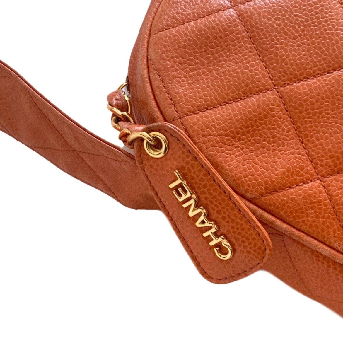 Chanel Orange Caviar Quilted Crossbody - Image 4