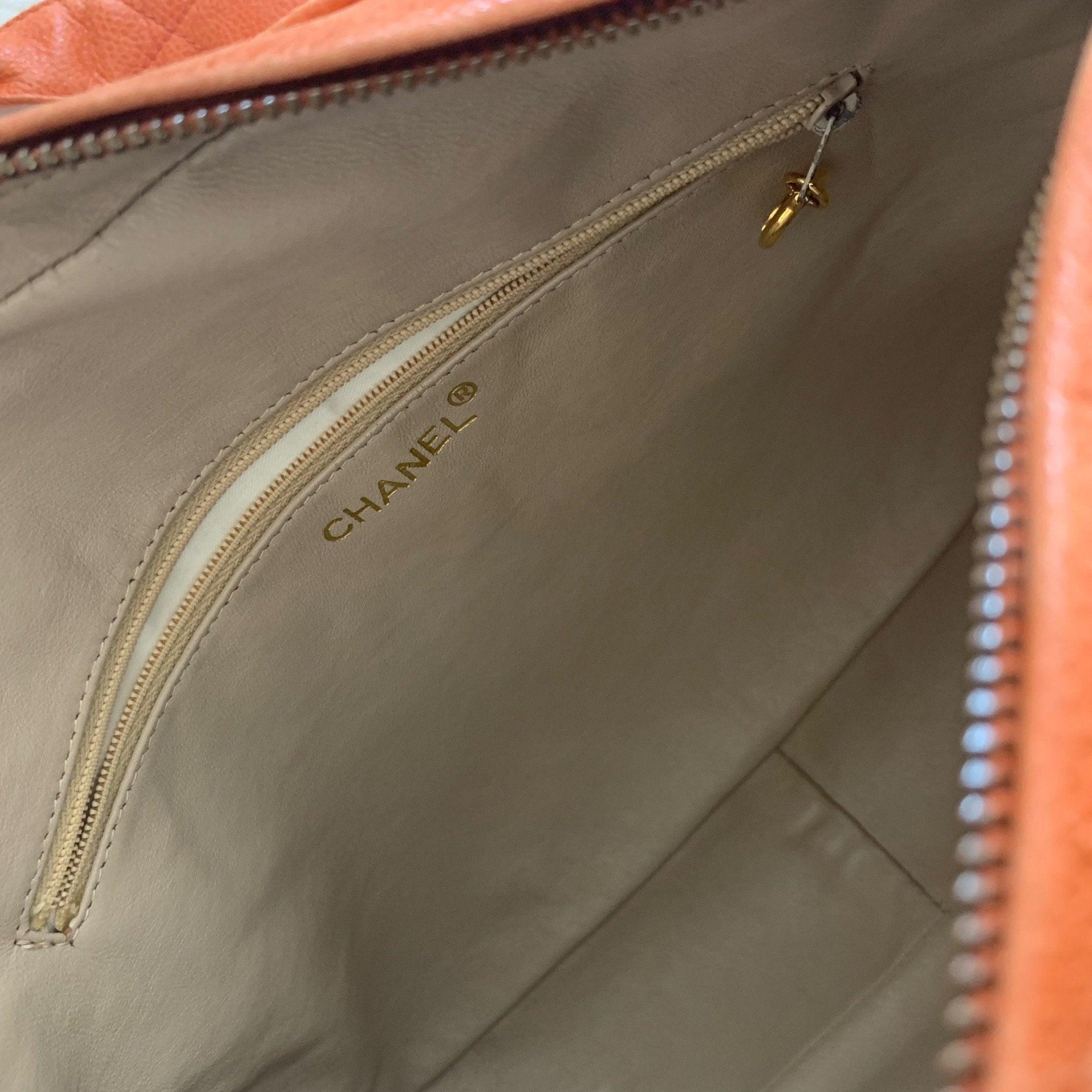 Chanel Orange Caviar Quilted Crossbody - Image 8