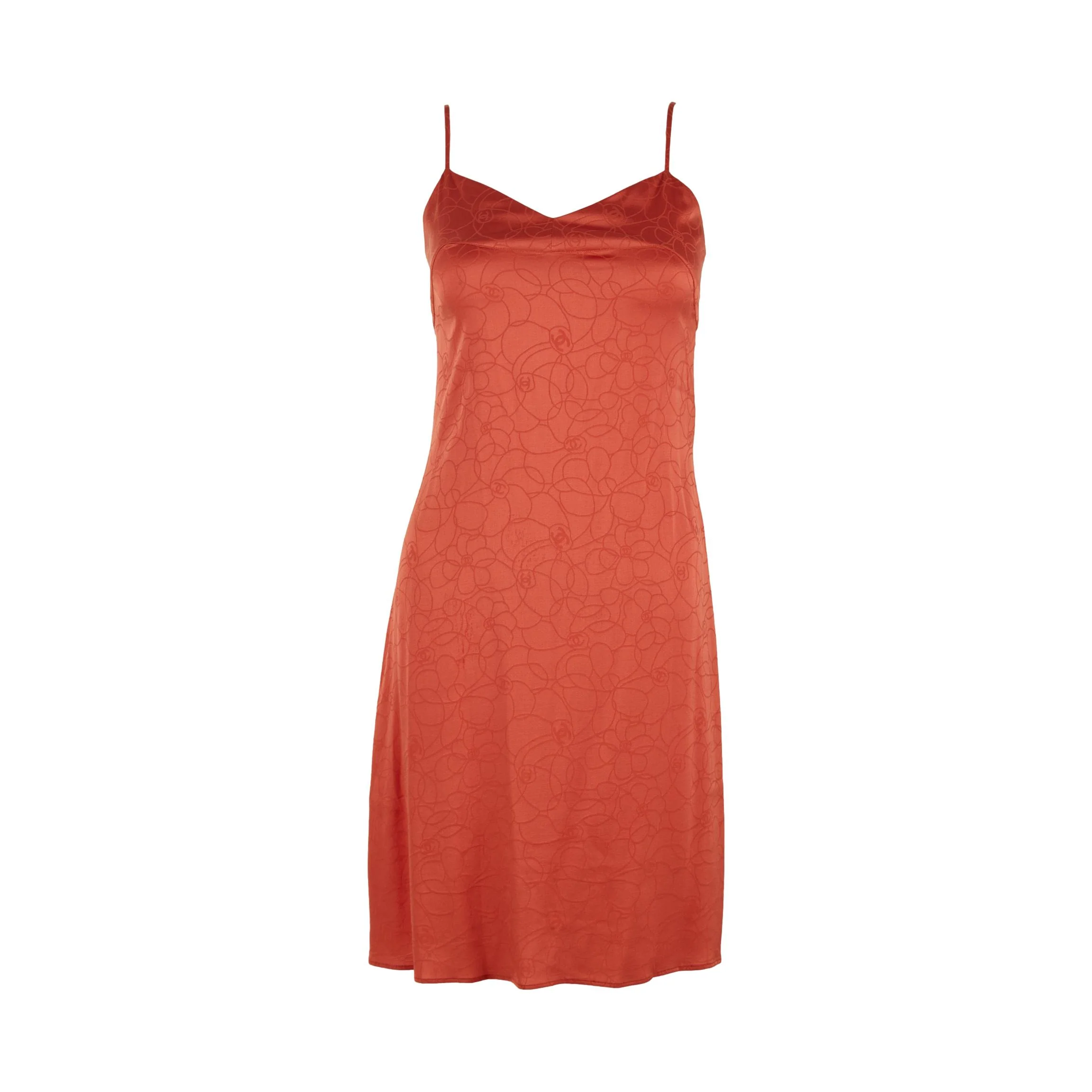 Chanel Orange Floral Slip Dress