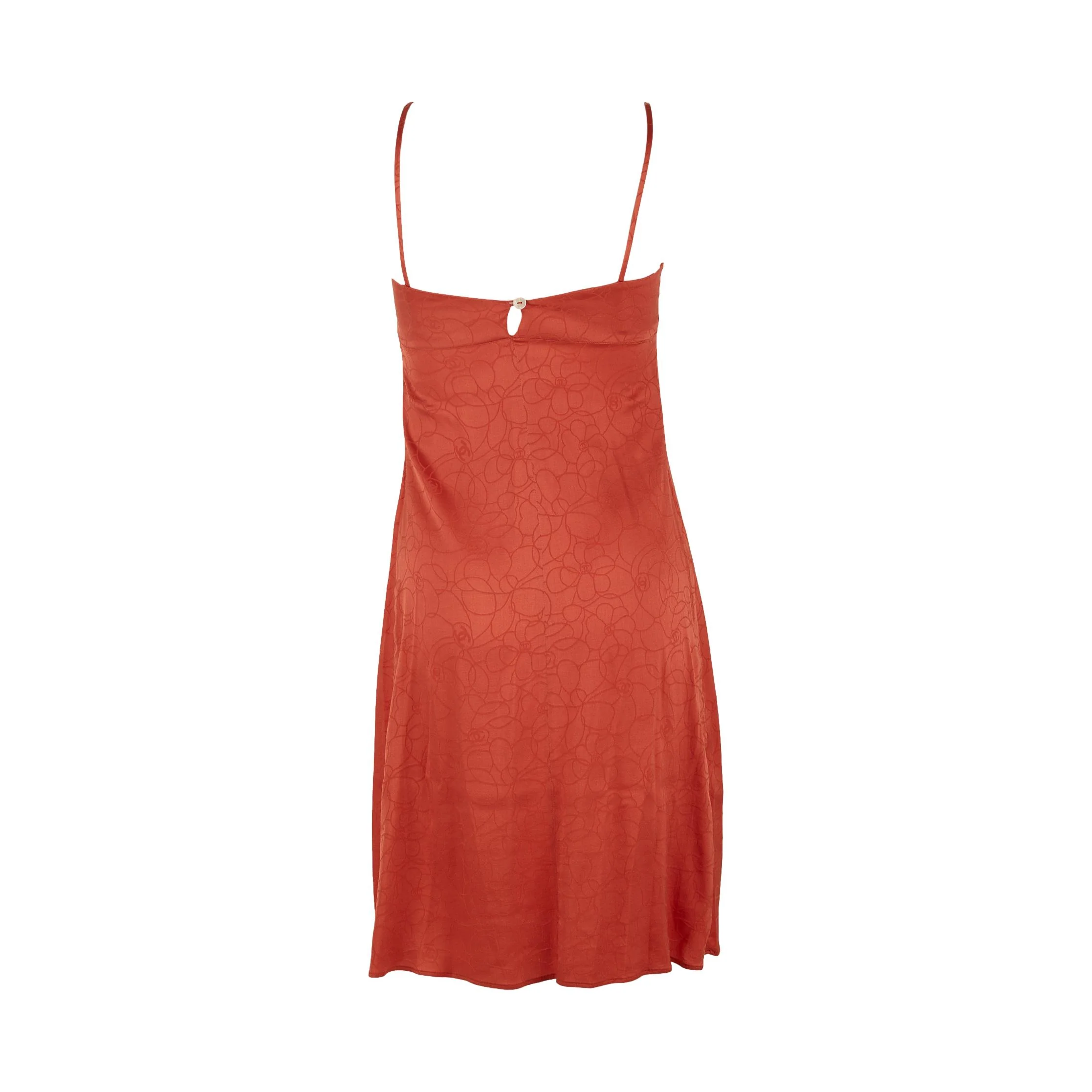 Chanel Orange Floral Slip Dress - Image 2