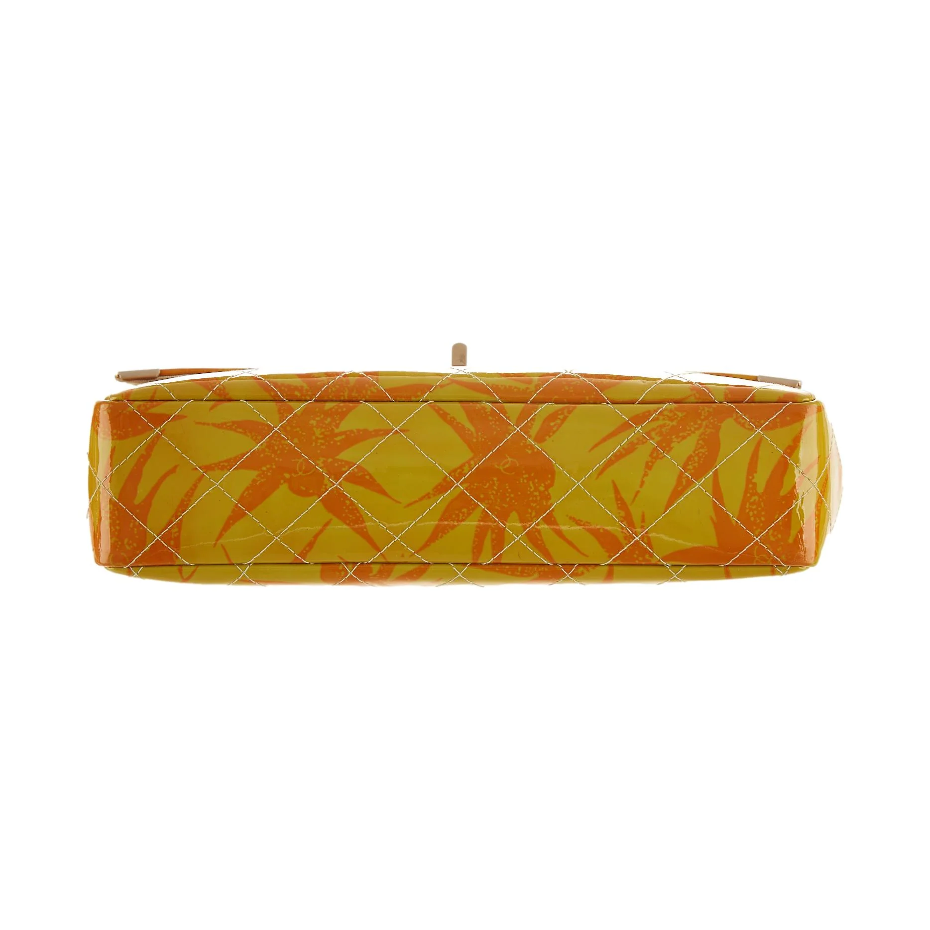 Chanel Orange Floral Print Chain Bag - Image 4