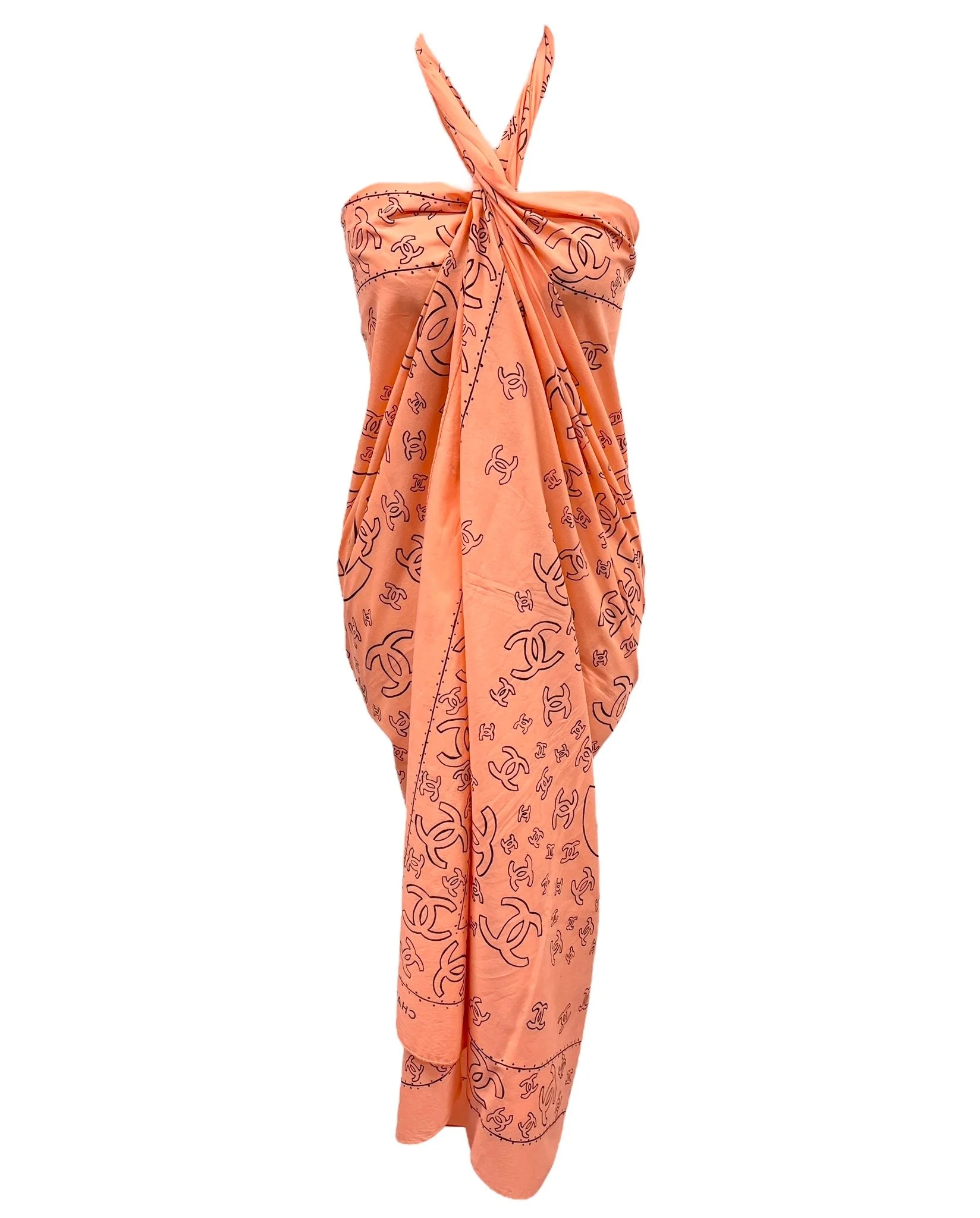 Chanel Orange Jumbo Logo Scarf - Image 2