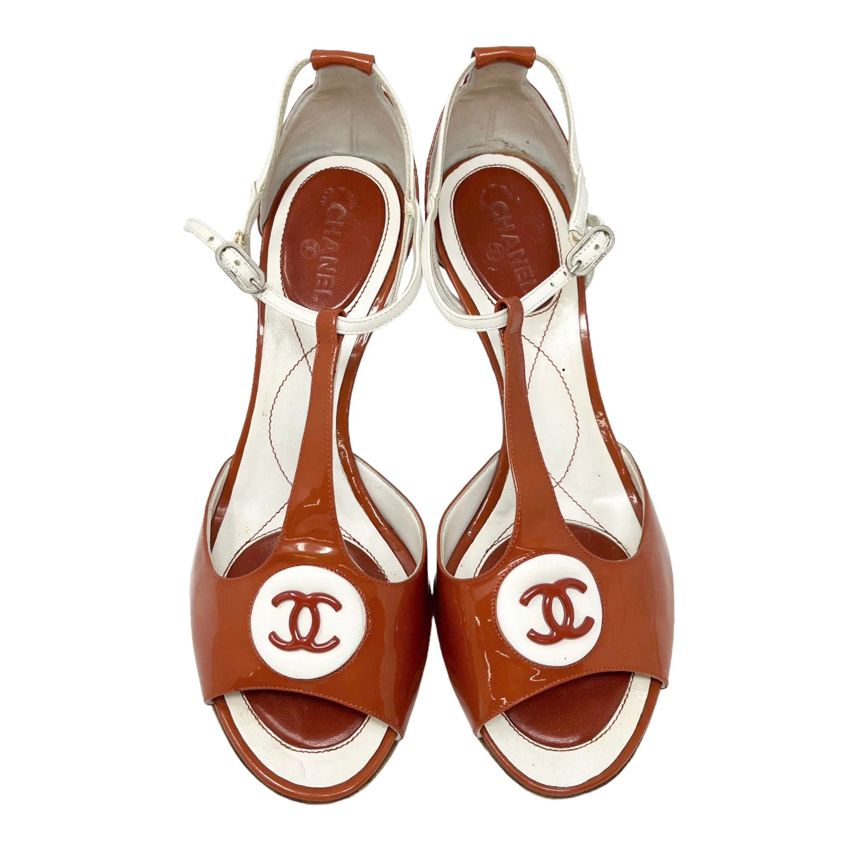 Chanel Orange Logo Heels - Image 2