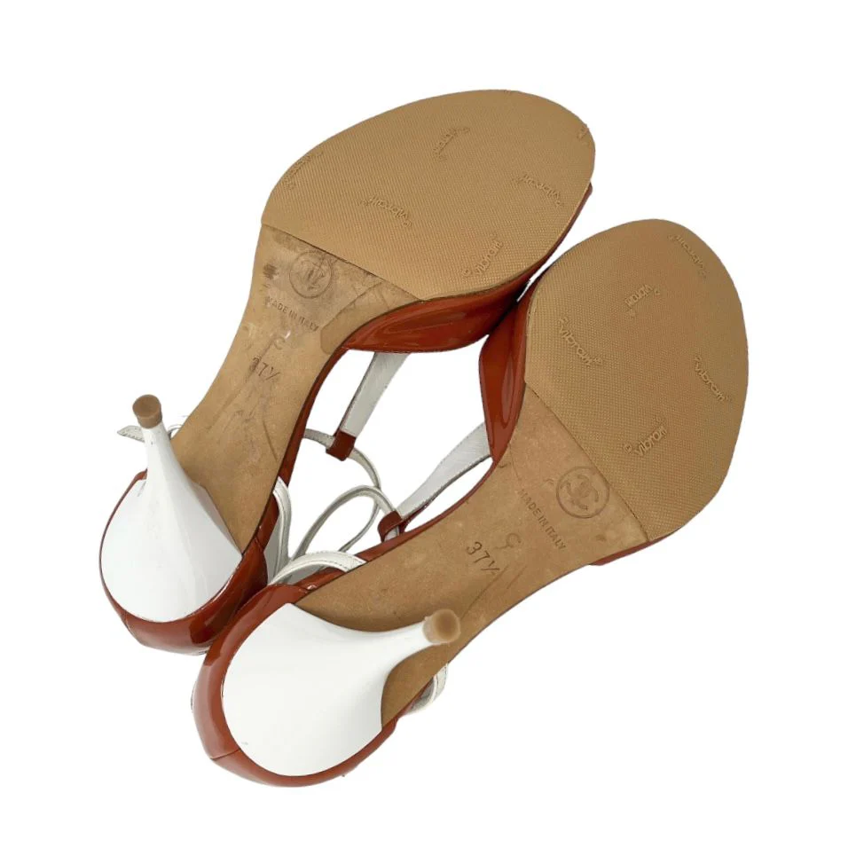 Chanel Orange Logo Heels - Image 4