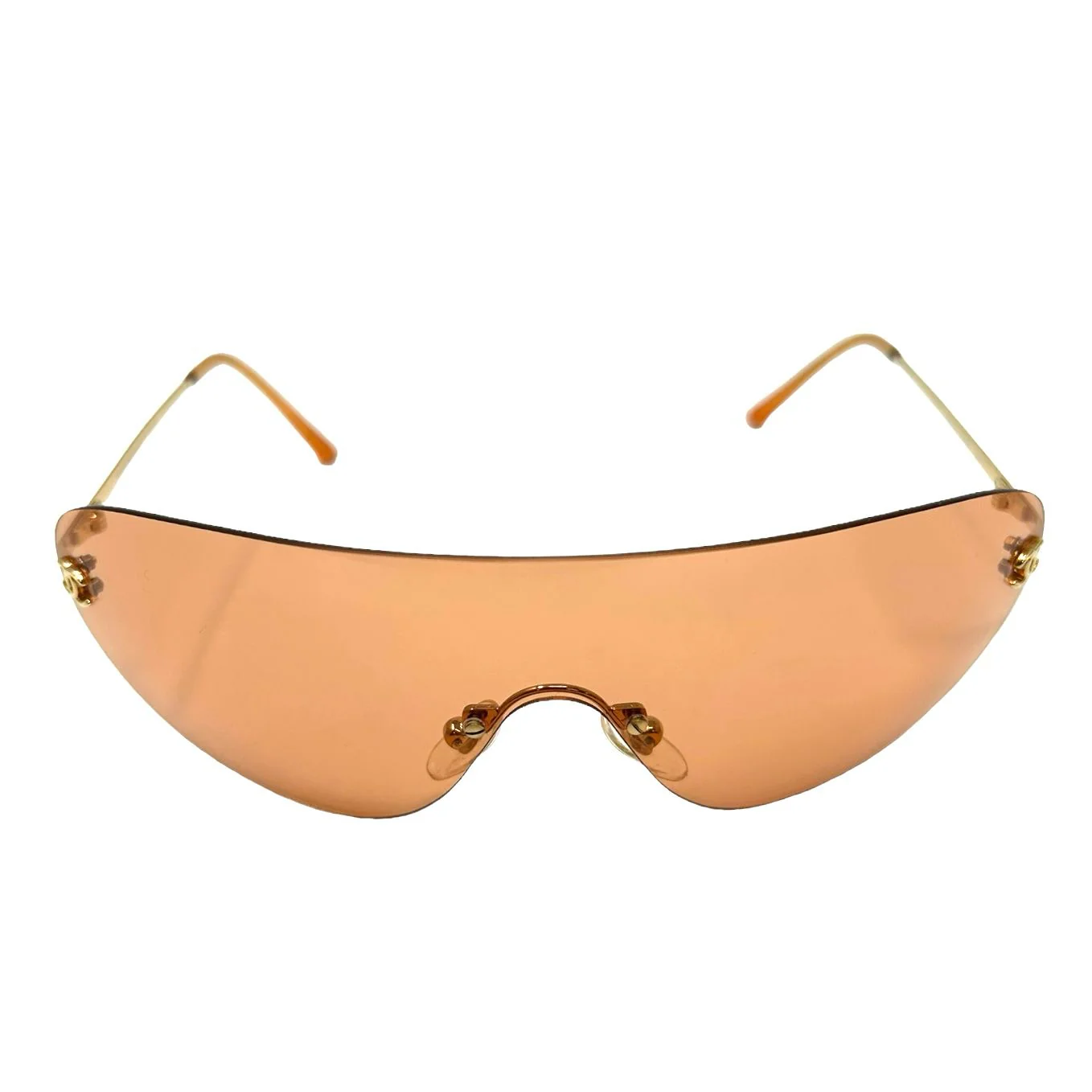 Chanel Orange Logo Rimless Sunglasses - Image 2