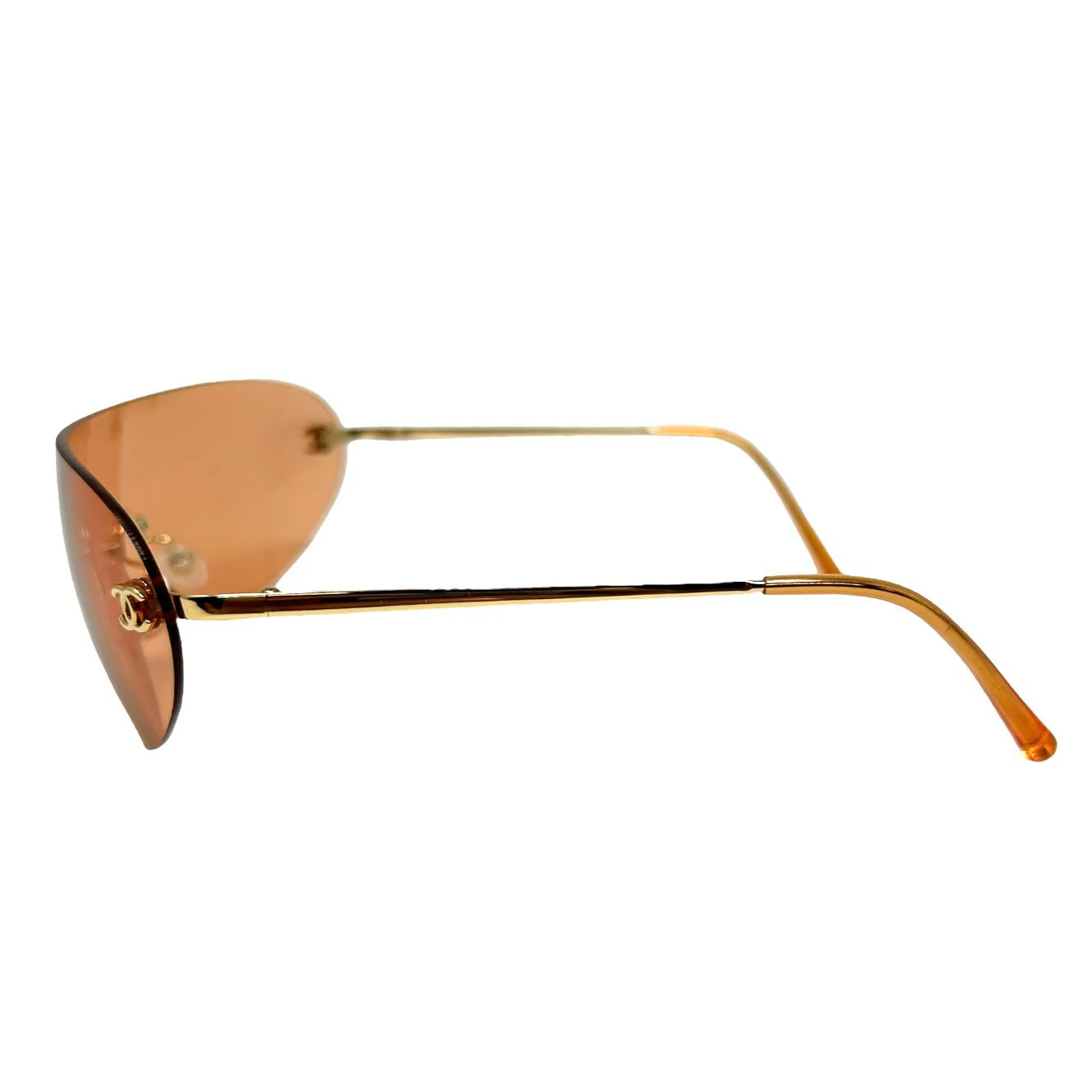 Chanel Orange Logo Rimless Sunglasses - Image 3