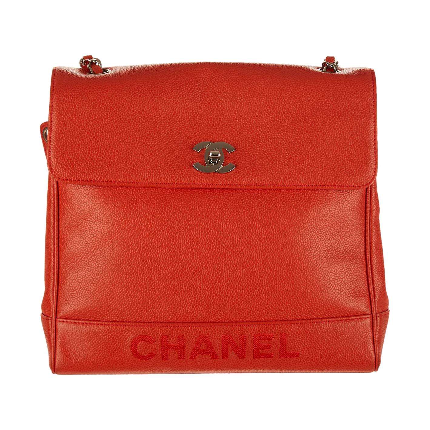 Chanel Orange Logo Shoulder Bag