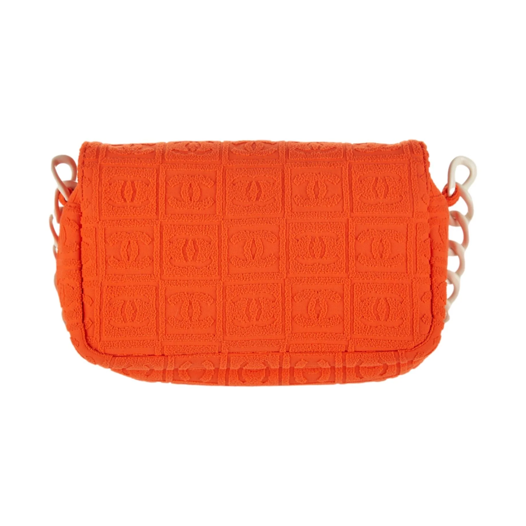 Chanel Orange Logo Terrycloth Shoulder Bag - Image 2