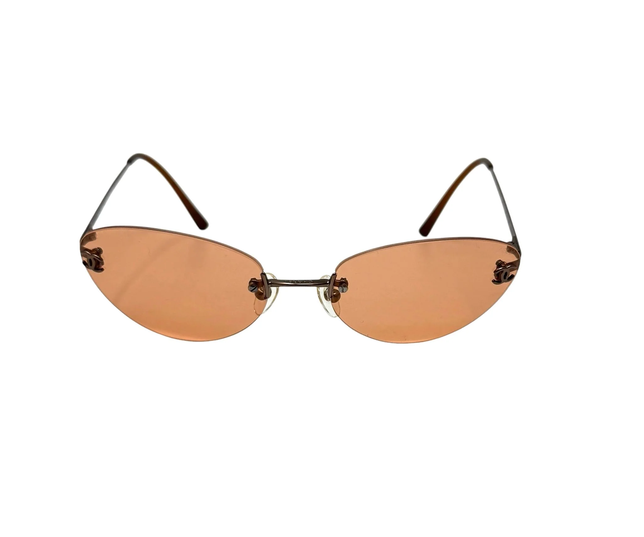 Chanel Orange Mini Rimless Sunglasses
