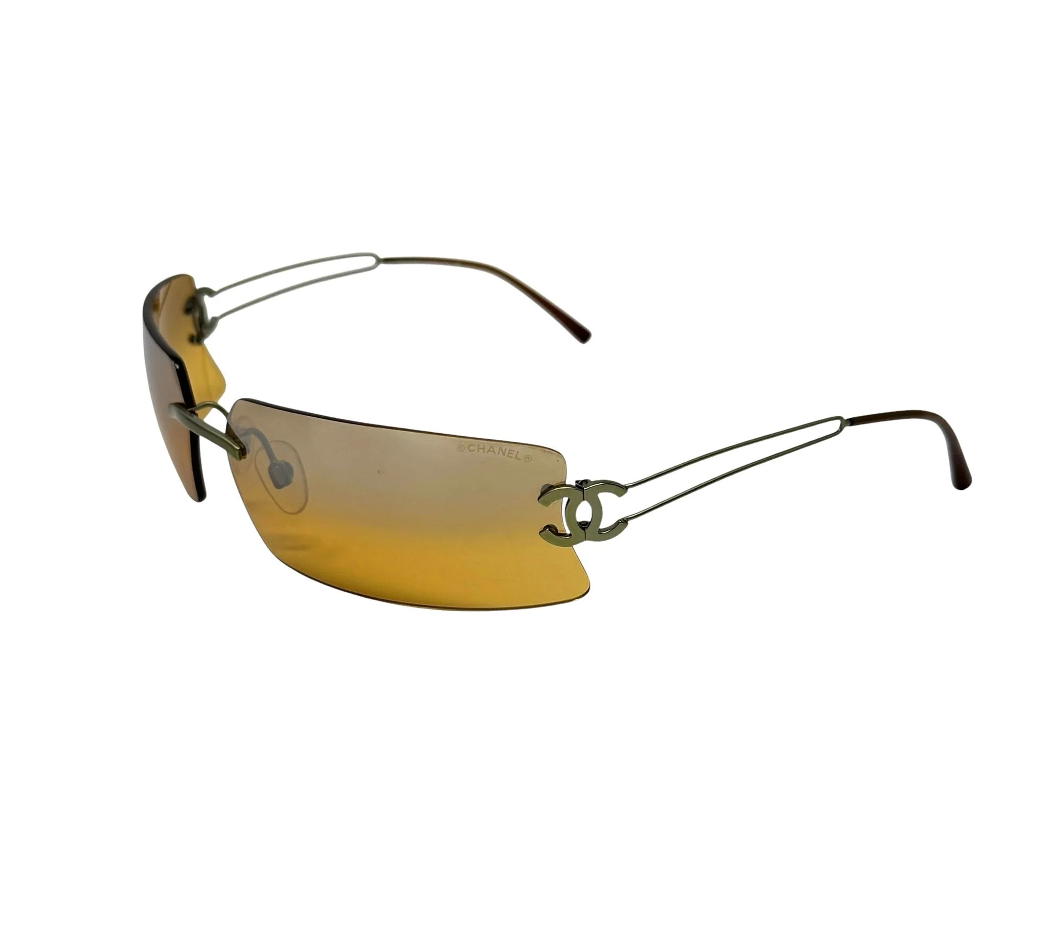 Chanel Orange Mini Rimless Sunglasses