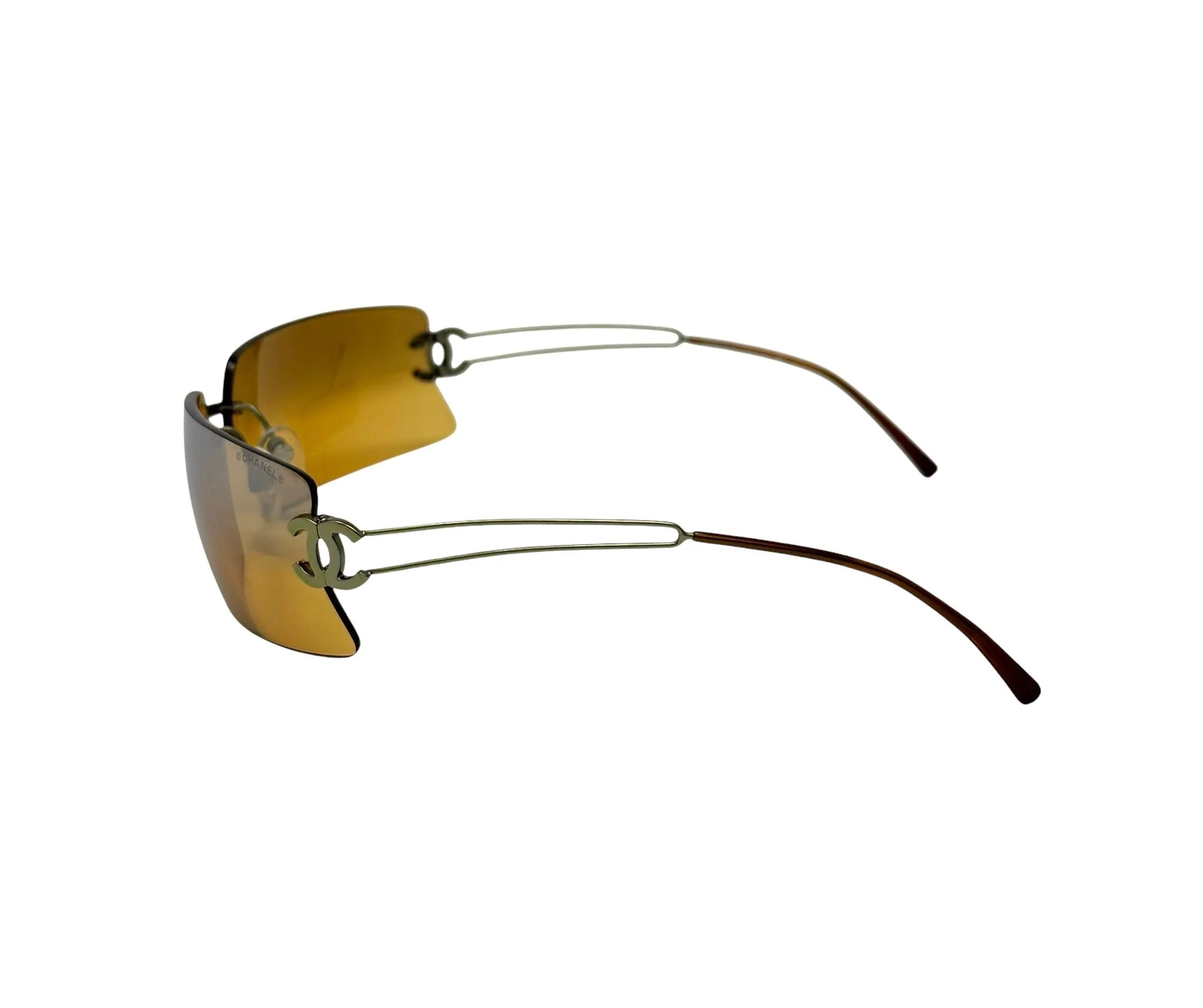 Chanel Orange Mini Rimless Sunglasses - Image 2