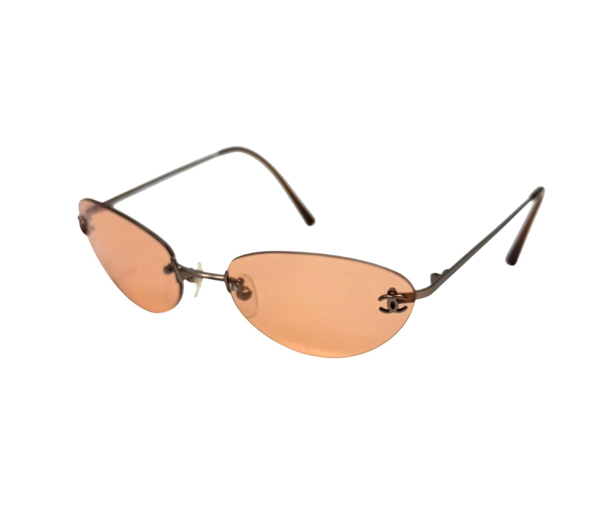 Chanel Orange Mini Rimless Sunglasses - Image 2