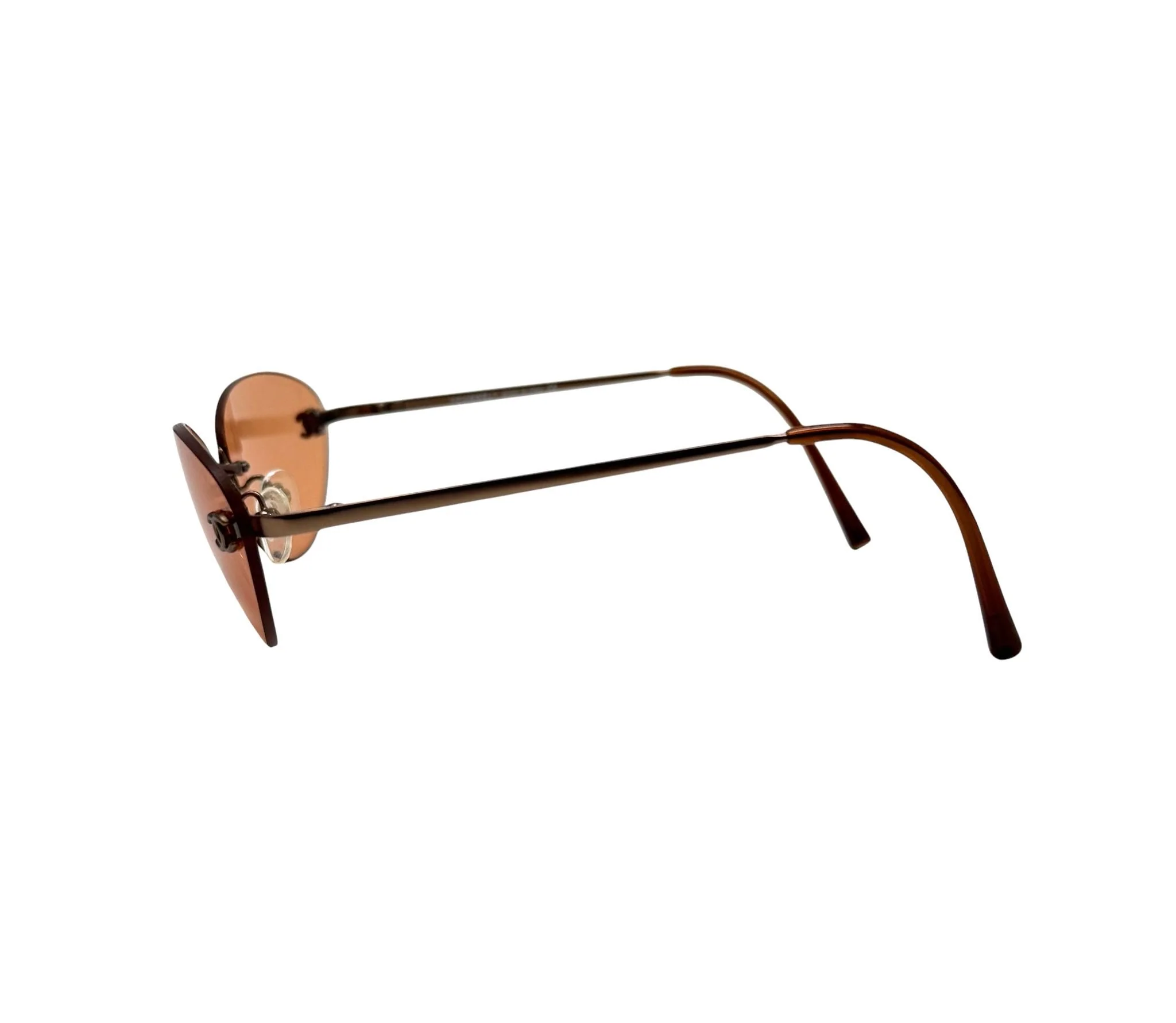 Chanel Orange Mini Rimless Sunglasses - Image 3