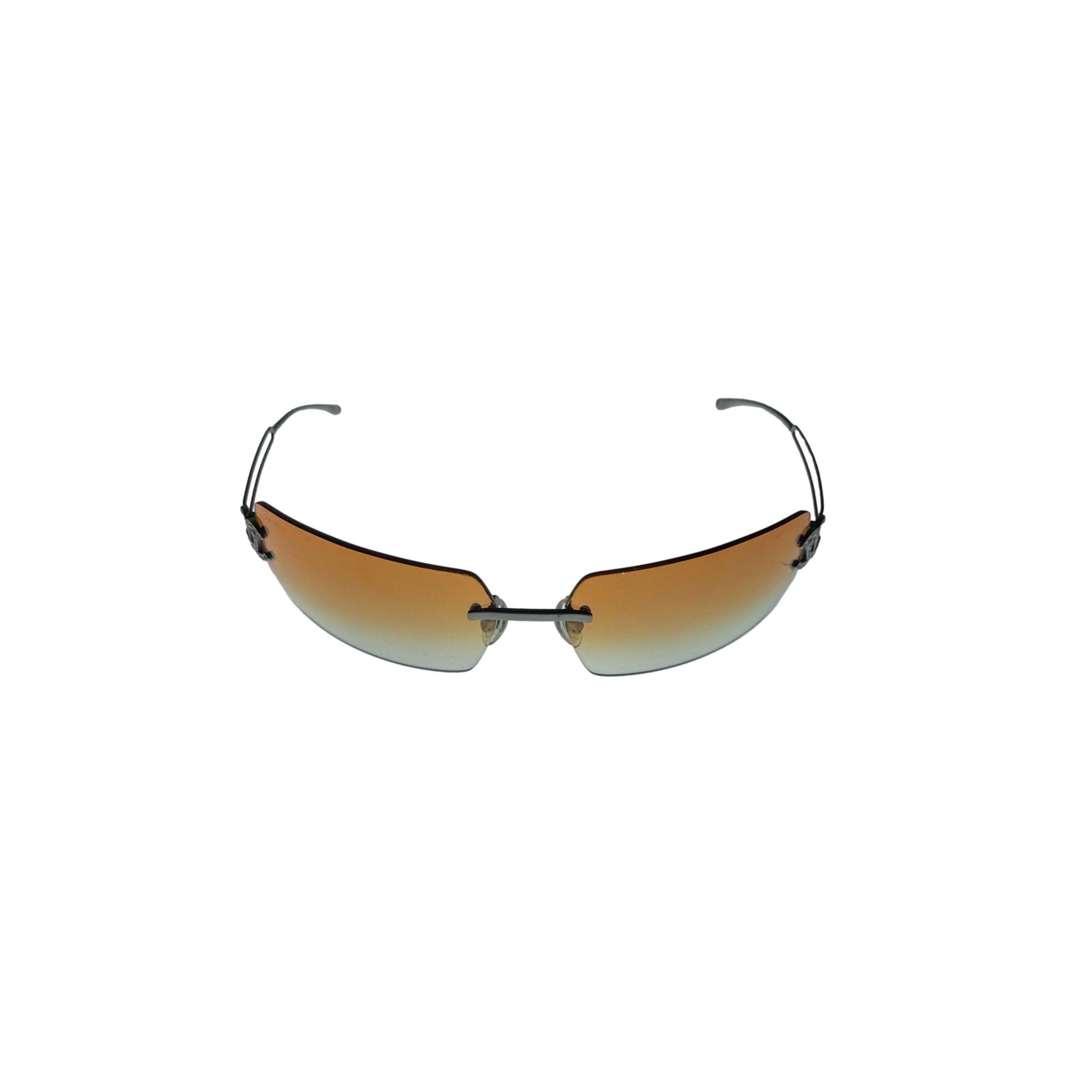 Chanel Orange Ombre Logo Rimless Sunglasses