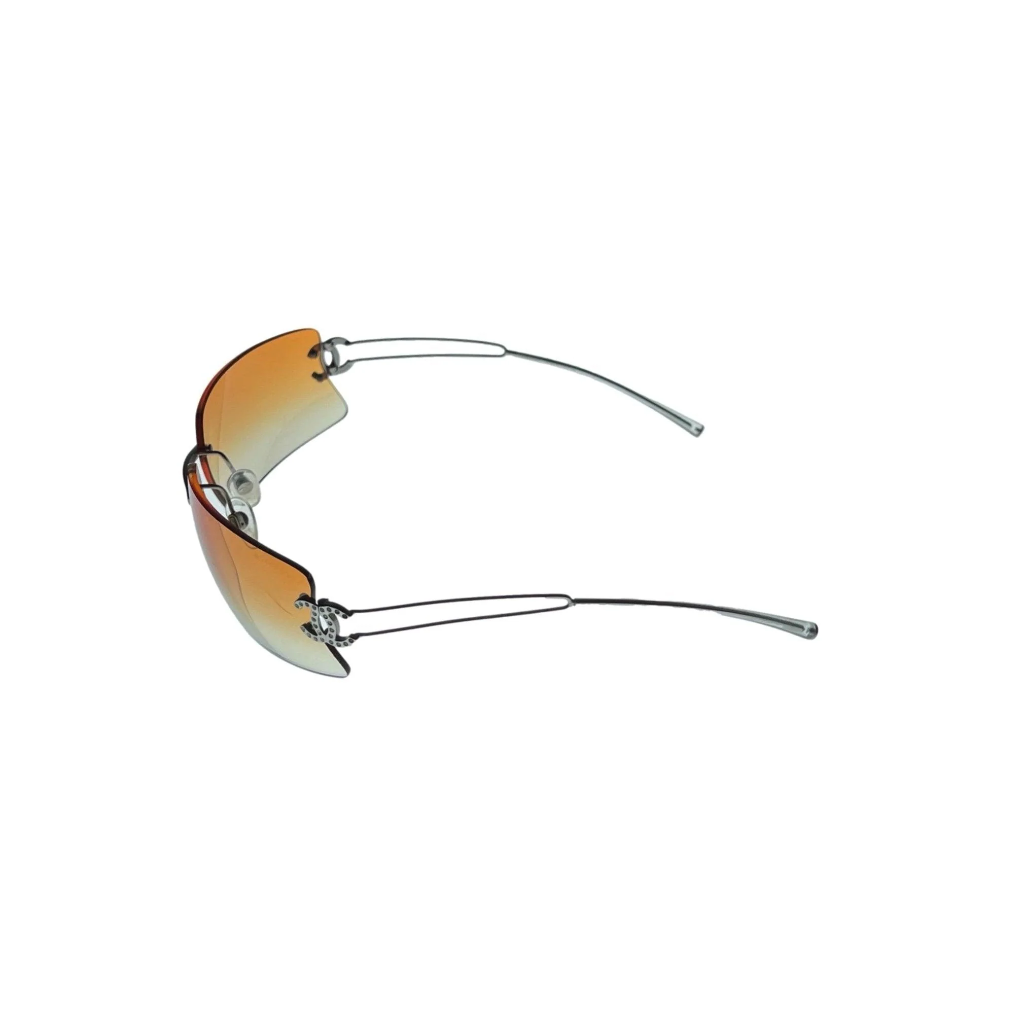 Chanel Orange Ombre Logo Rimless Sunglasses - Image 2