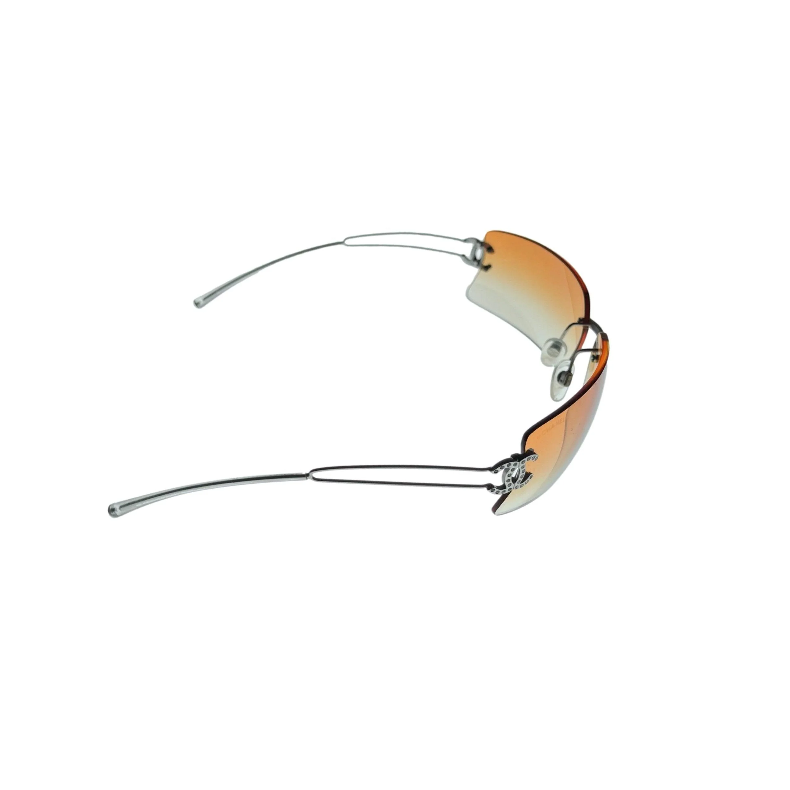 Chanel Orange Ombre Logo Rimless Sunglasses - Image 3