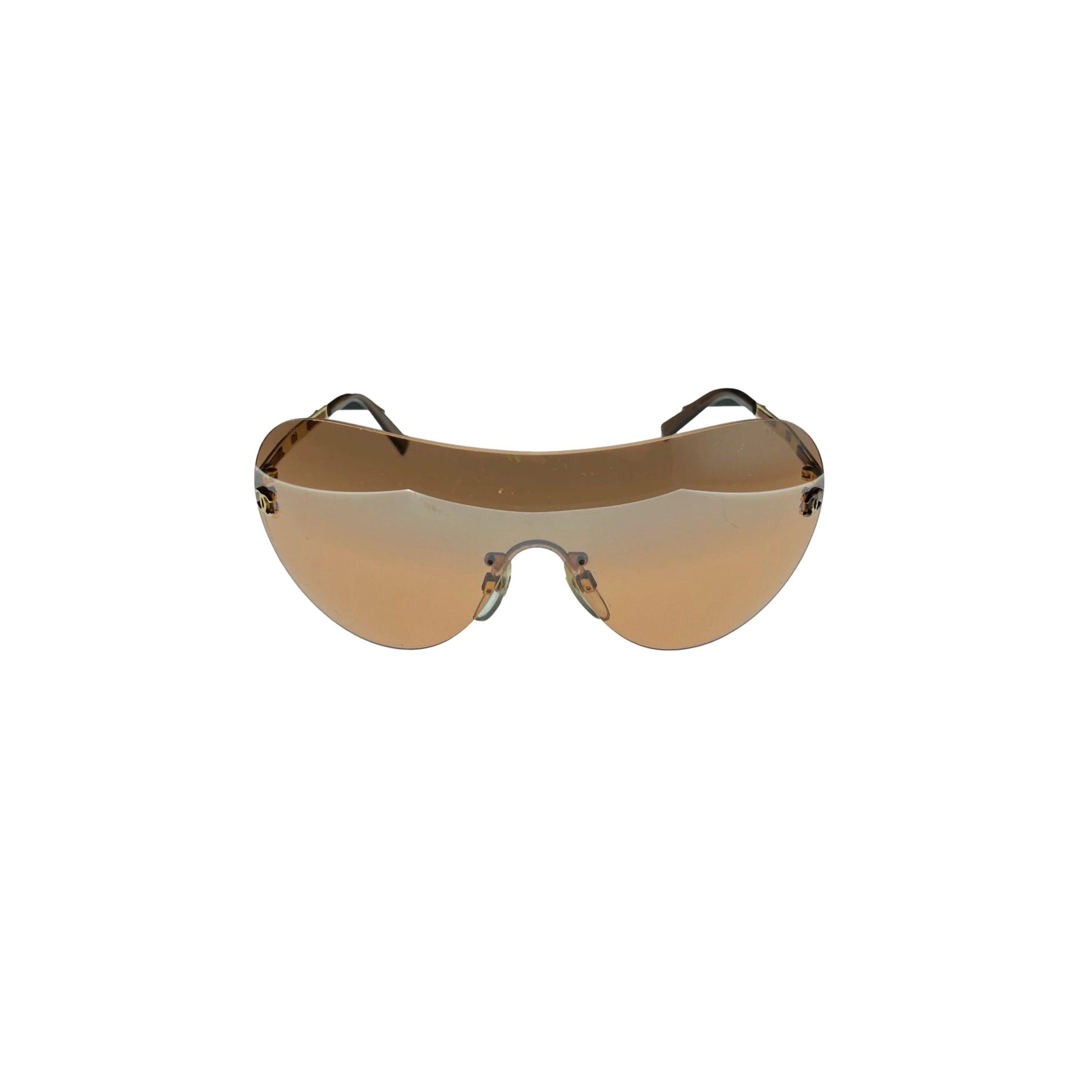 Chanel Orange Oversize Rimless Sunglasses