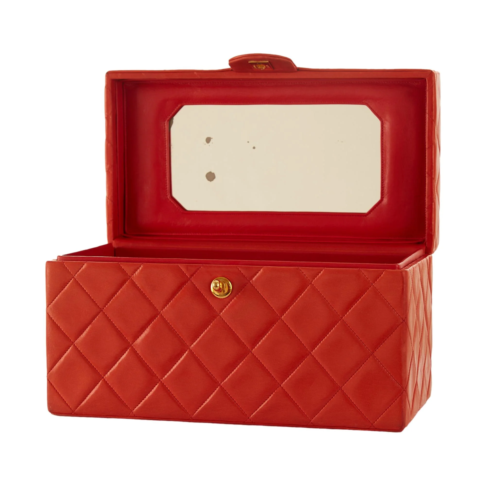 Chanel Red Quilted Jumbo Vanity Bag - Image 10