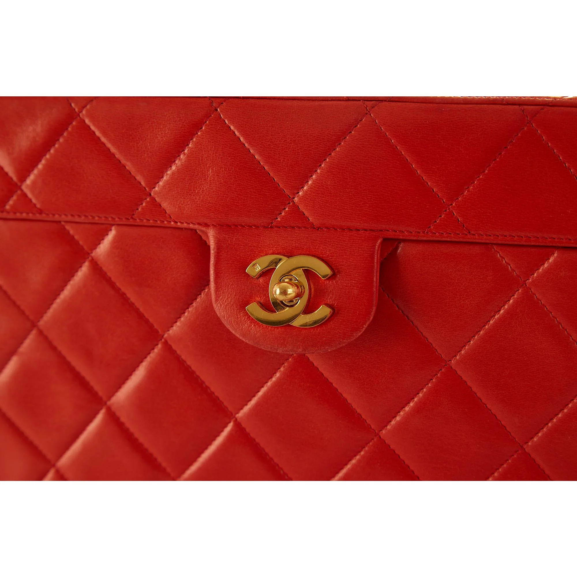 Chanel Red Quilted Jumbo Vanity Bag - Image 6