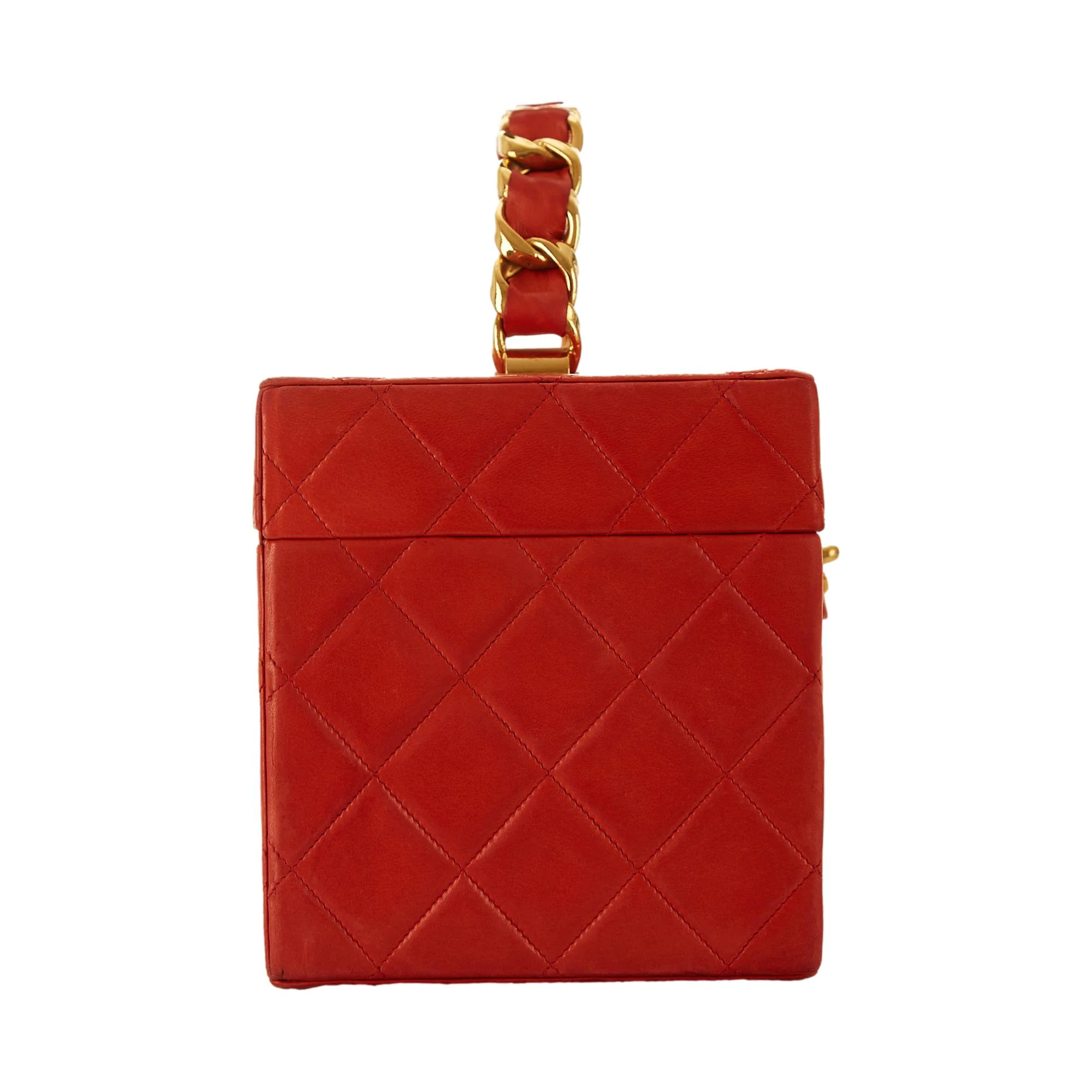 Chanel Red Quilted Jumbo Vanity Bag - Image 8