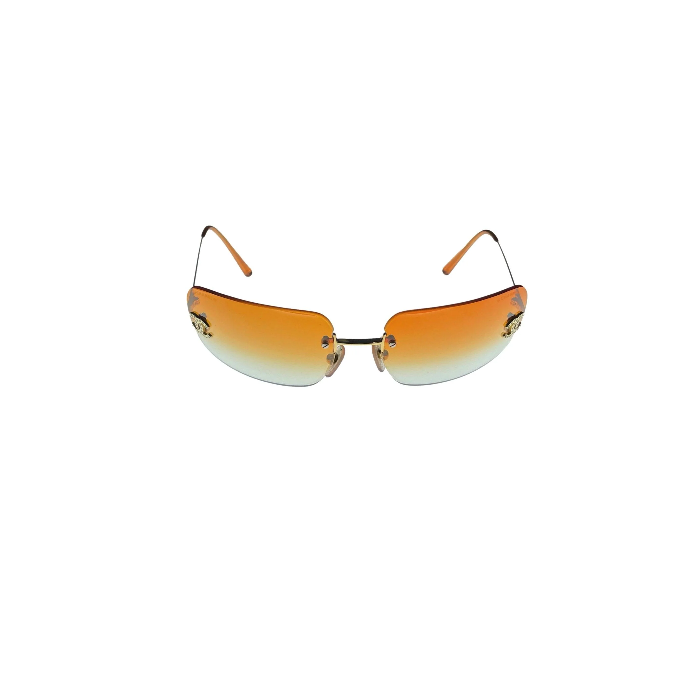 Chanel Orange Rimless Sunglasses