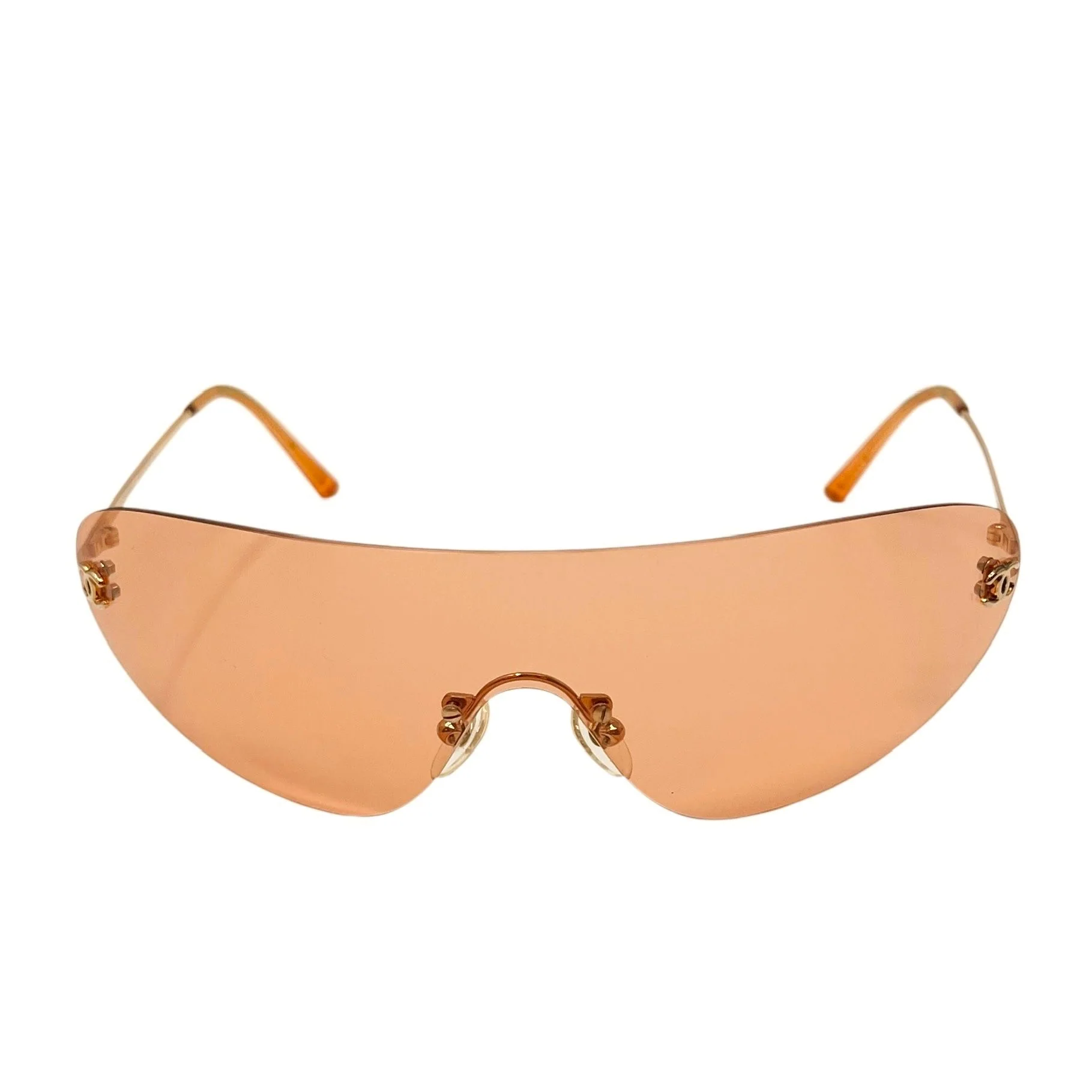 Chanel Orange Visor Rimless Sunglasses