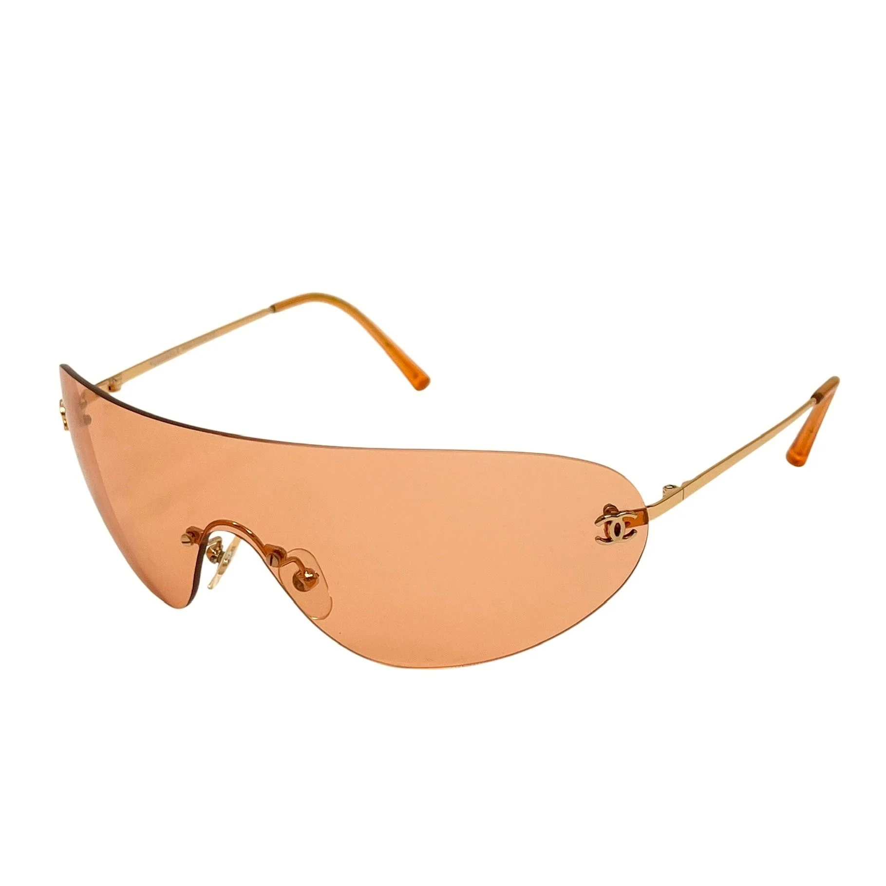 Chanel Orange Visor Rimless Sunglasses - Image 2