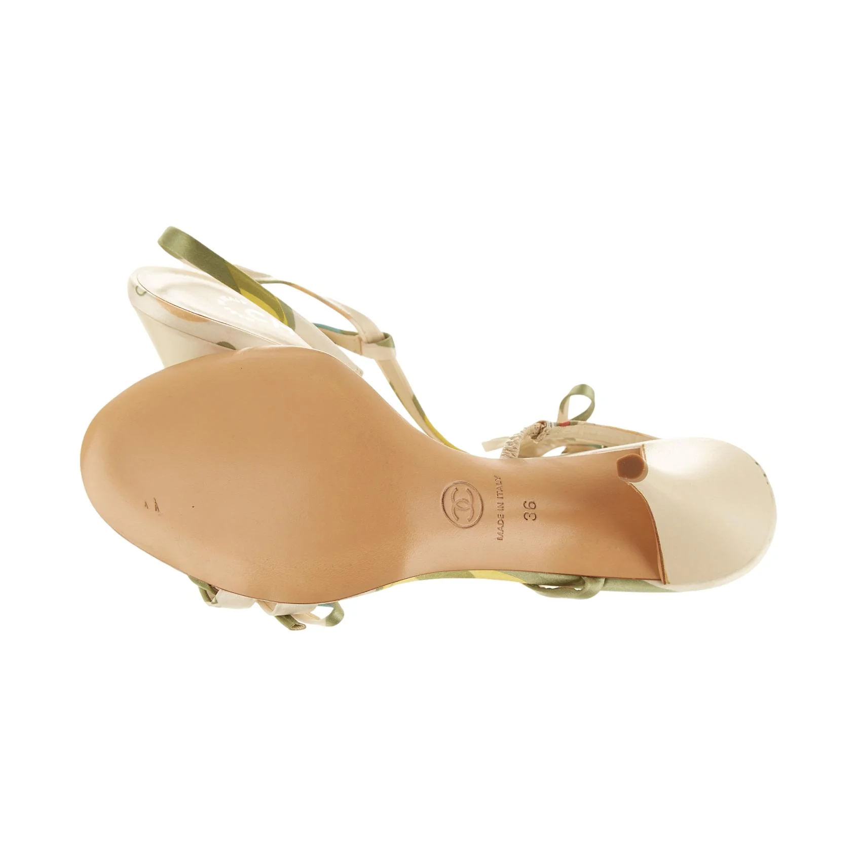 Chanel Pastel Print Slingback Heels - Image 3