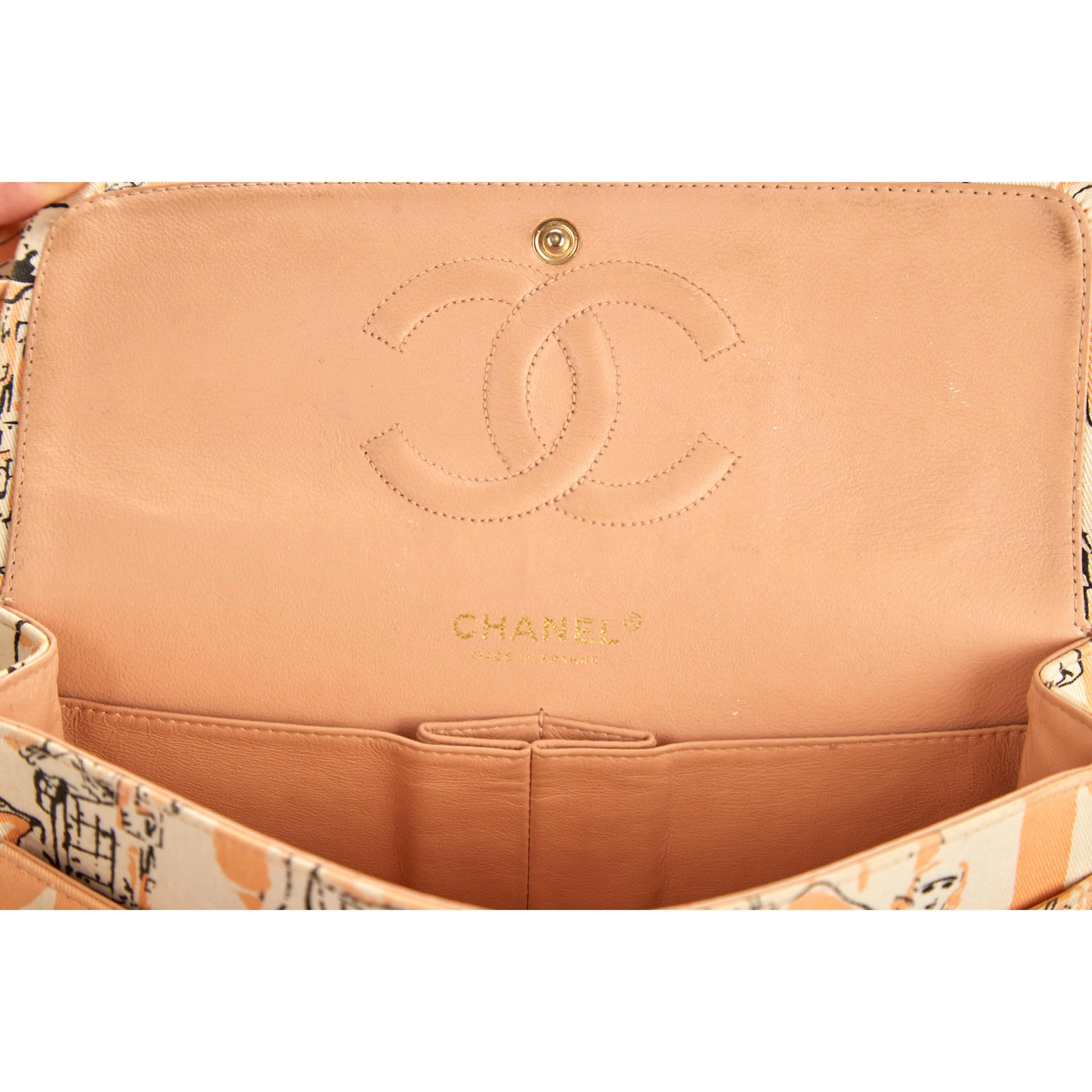 Chanel Peach Coco Print Flap Bag - Image 5