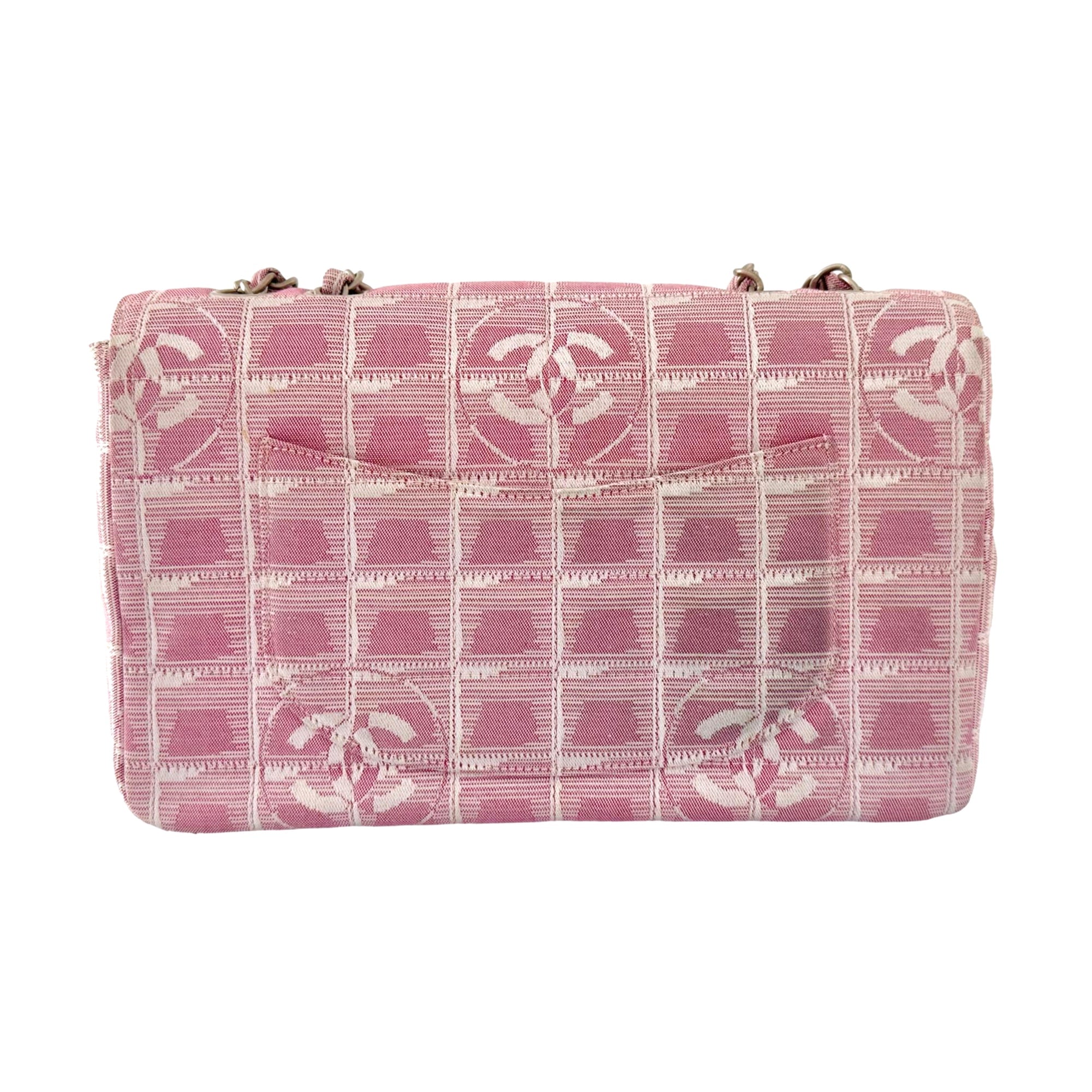 Chanel Pink Canvas Travel Line Flap Bag - Image 2