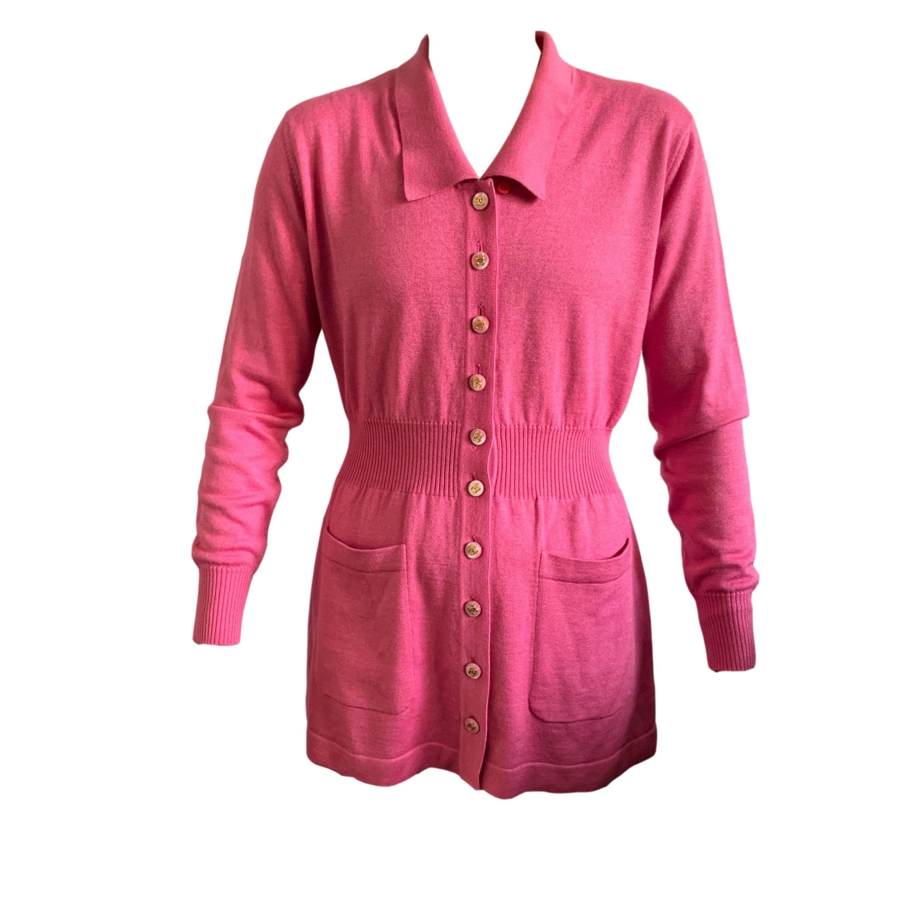 Chanel Pink Cashmere Cardigan