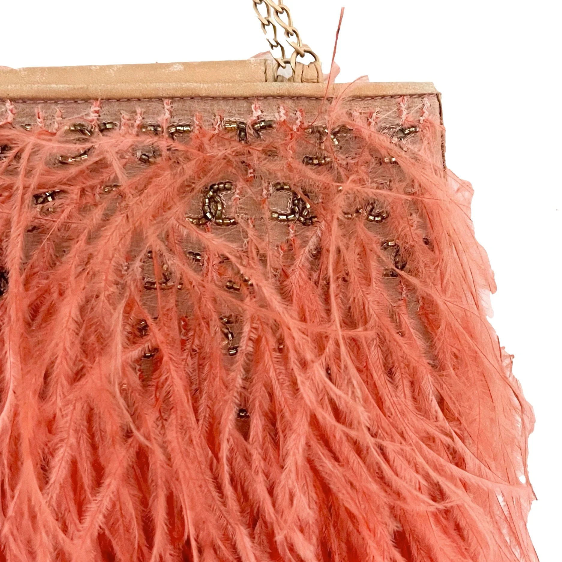 Chanel Pink Feather Mini Chain Bag - Image 2