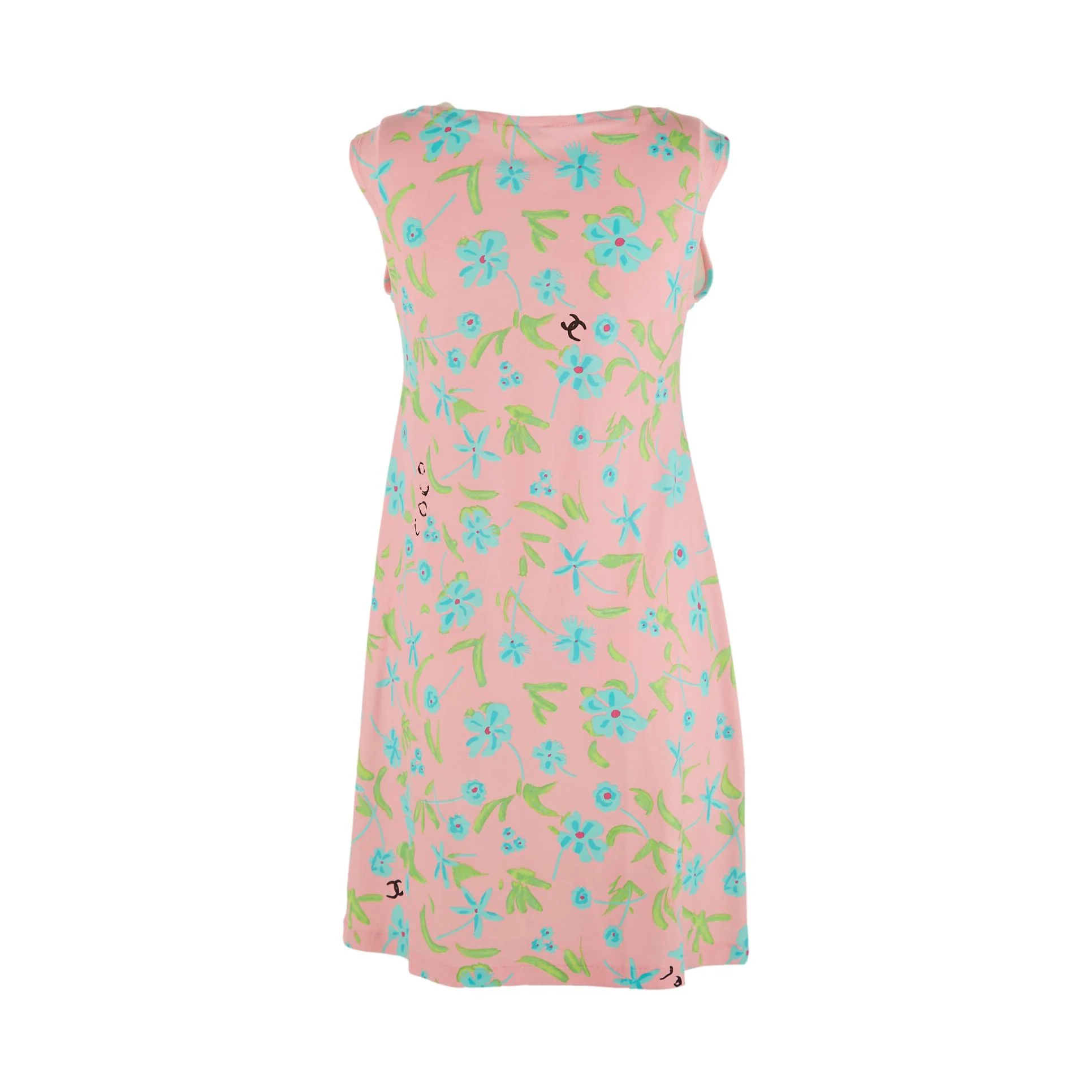 Chanel Pink Floral Logo Print Dress - Image 2