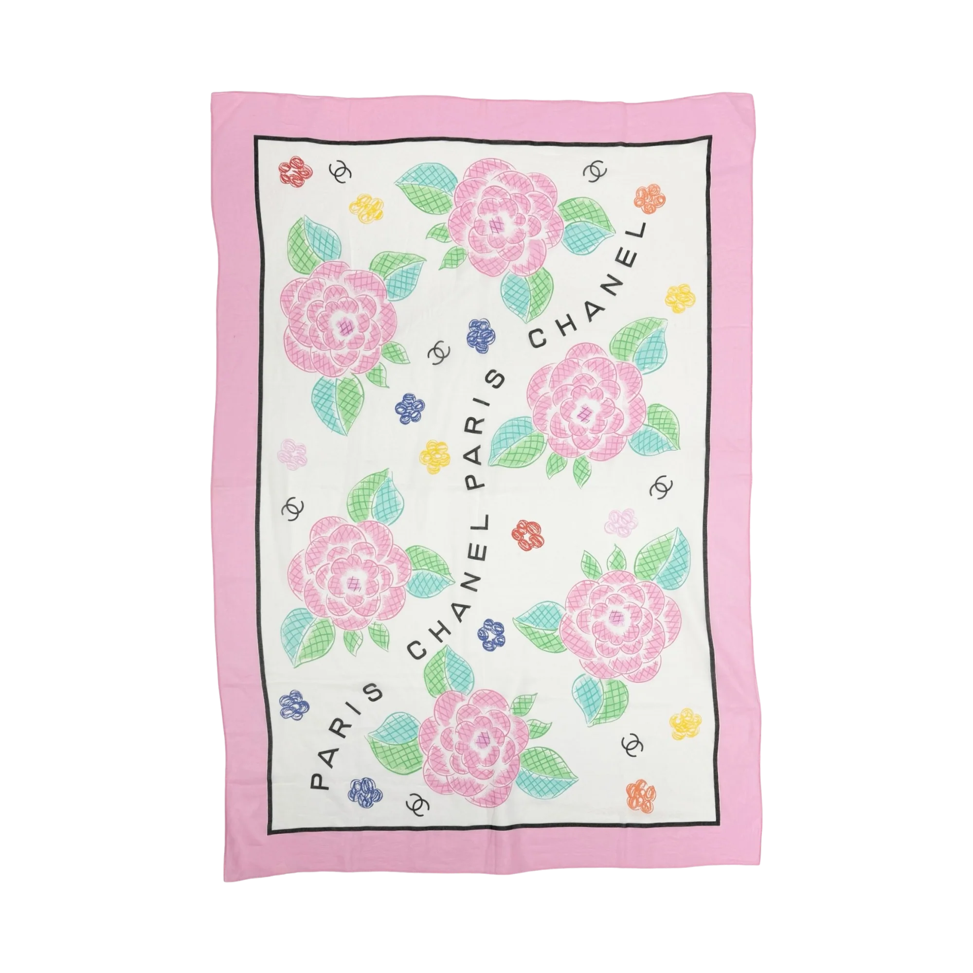 Chanel Pink Floral Print Sarong or Wrap Skirt