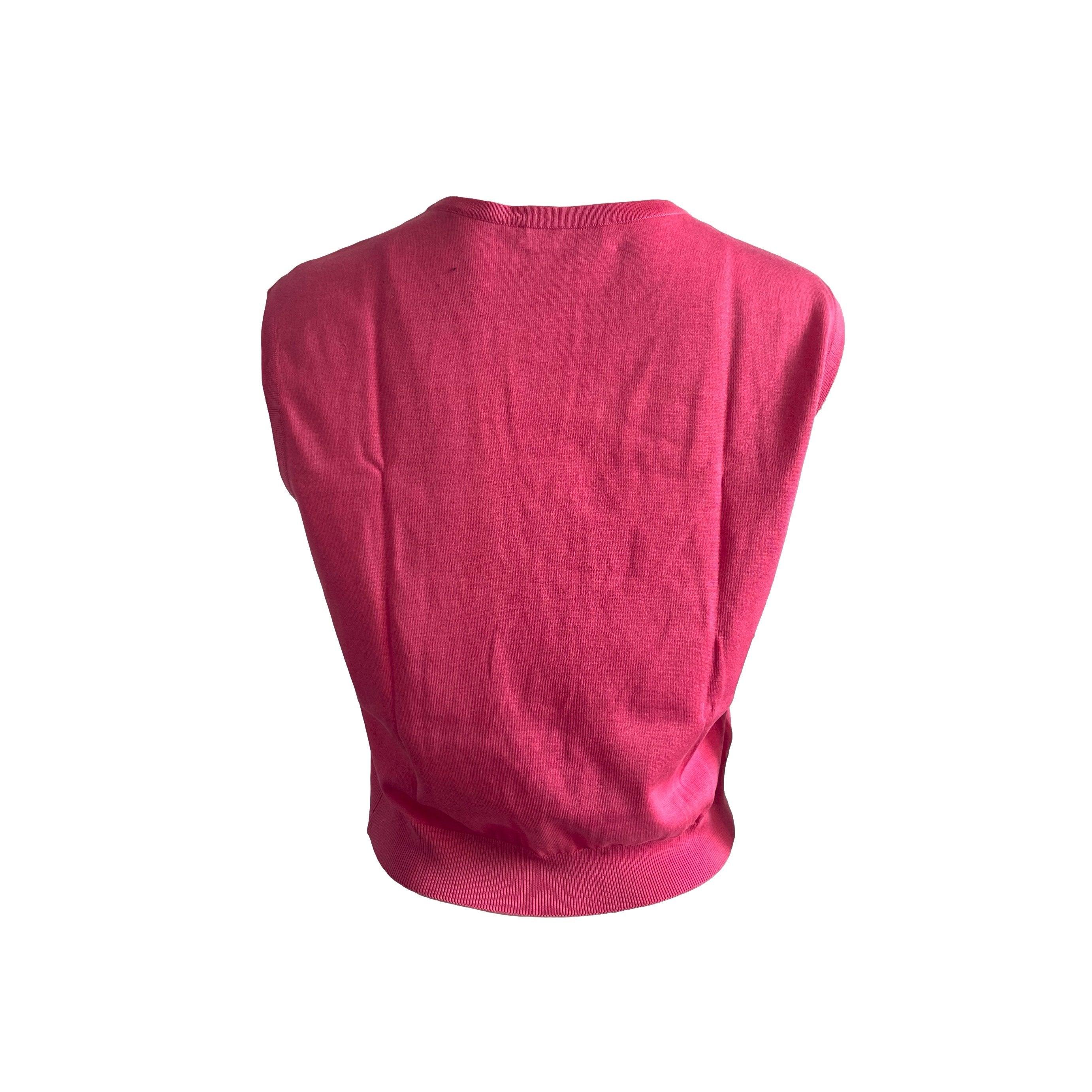 Chanel Pink Knit Logo Tank Top - Image 2