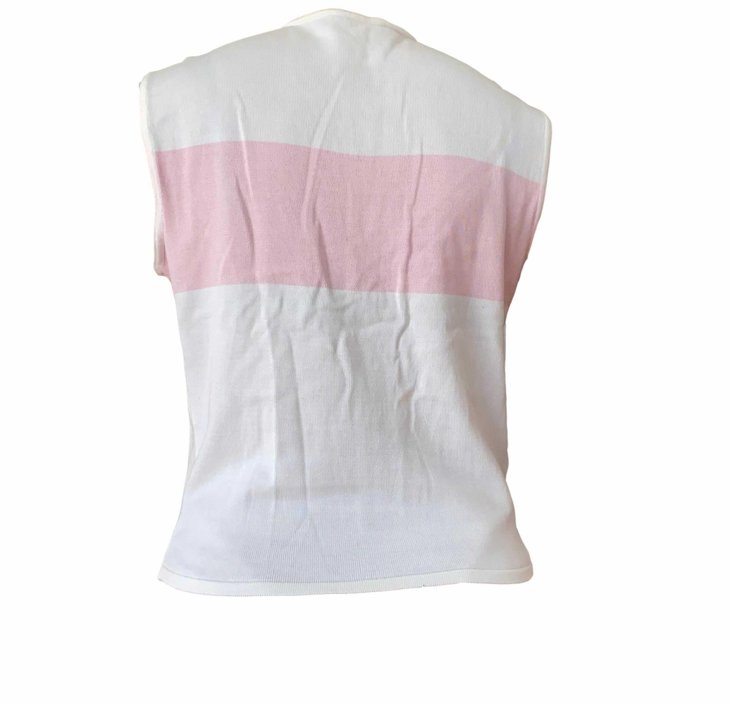 Chanel Pink Knit Zip Up Tank - Image 2