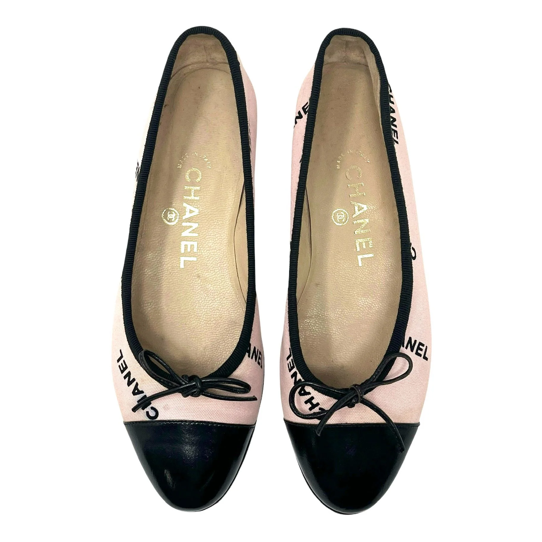 Chanel Pink Logo Ballet Flats - Image 2