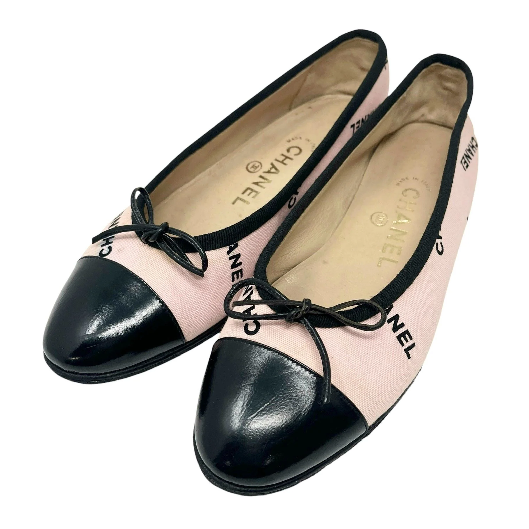 Chanel Pink Logo Ballet Flats - Image 3