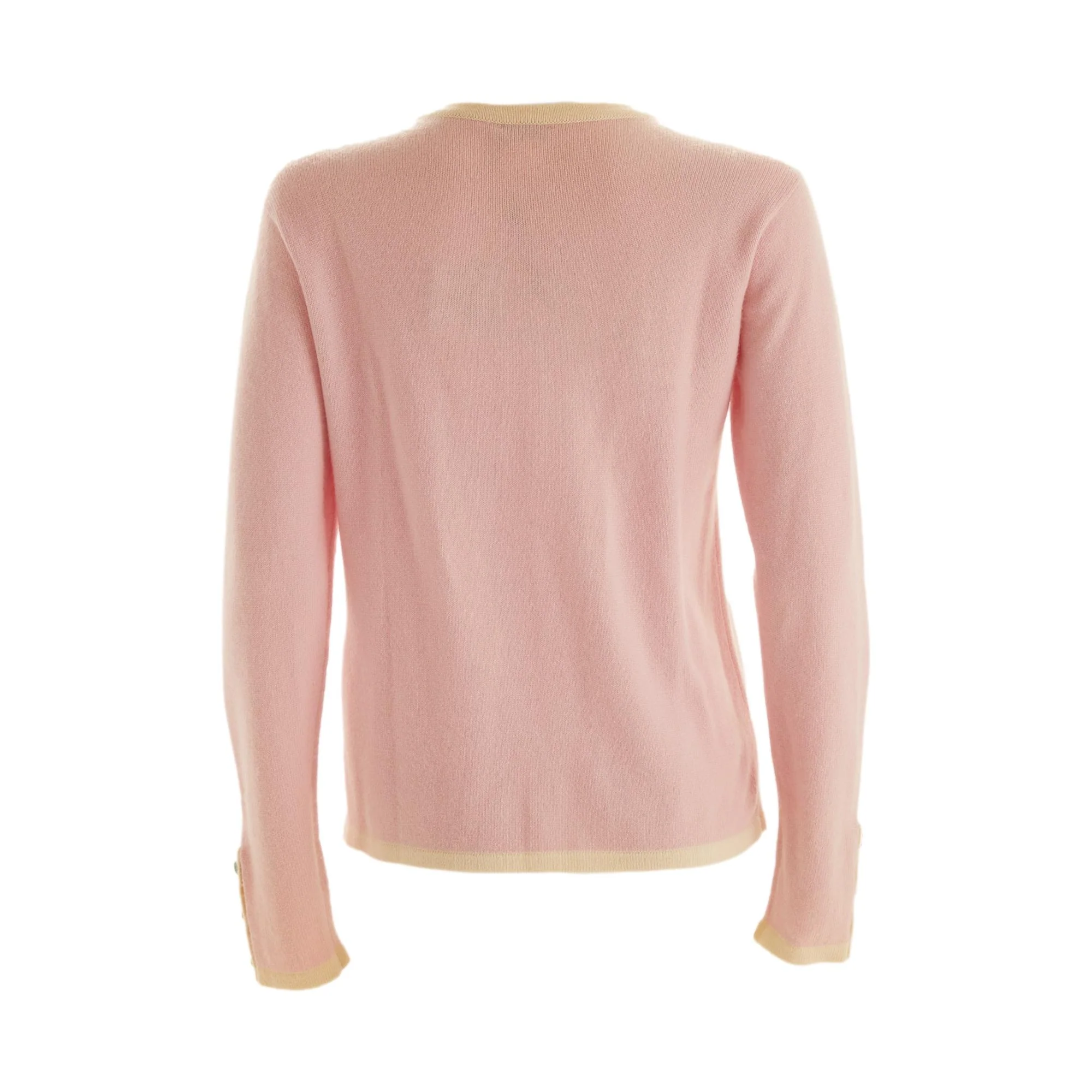 Chanel Pink Logo Button Cardigan - Image 2