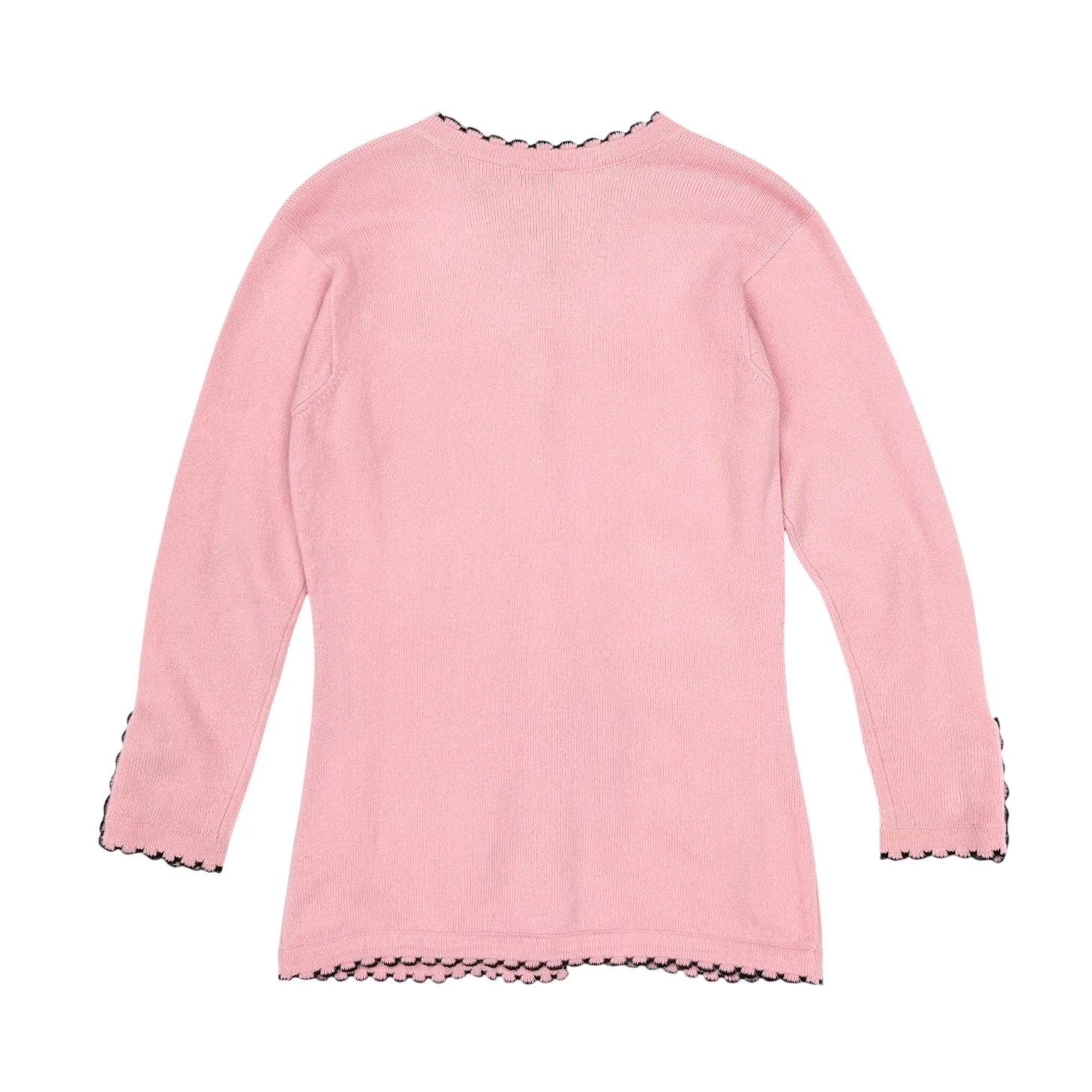 Chanel Pink Logo Button Cardigan - Image 2