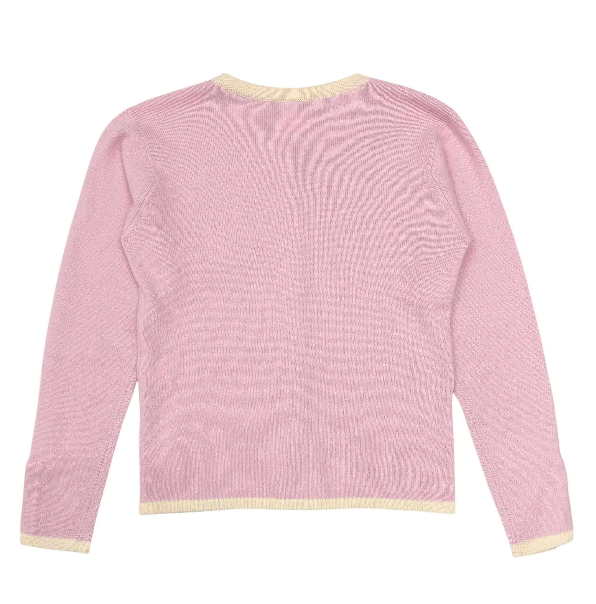 Chanel Pink Logo Button Cardigan - Image 3