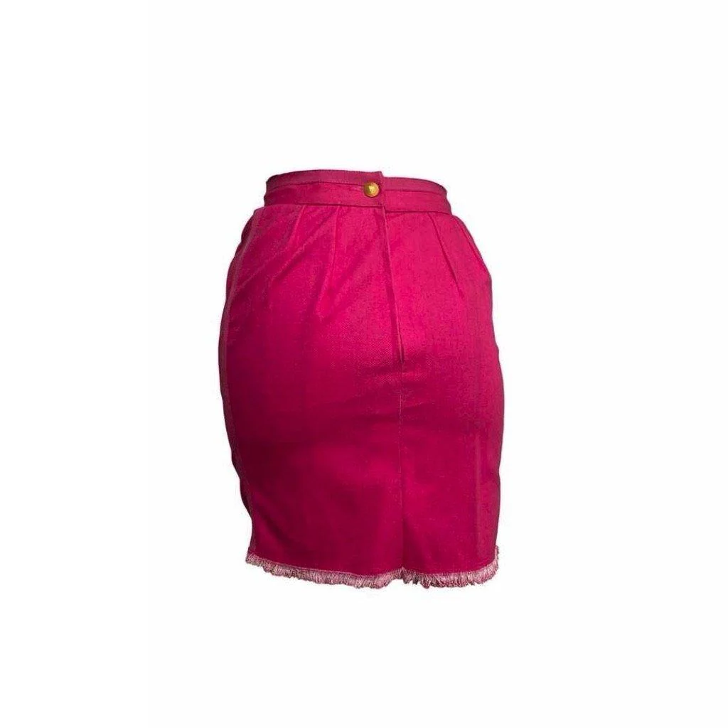 Chanel Pink Logo Button Skirt - Image 2