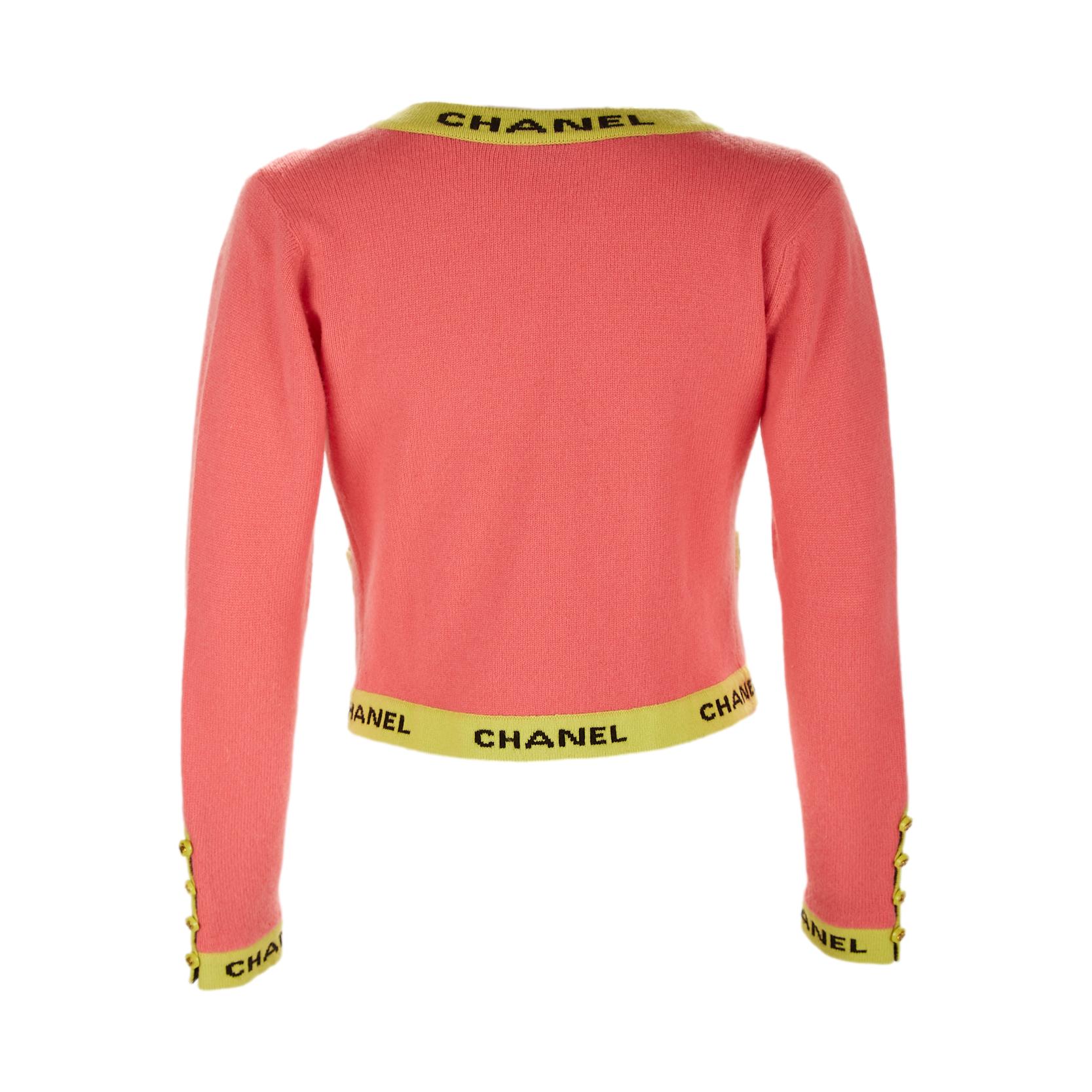 Chanel Pink Logo Cardigan Set - Image 2