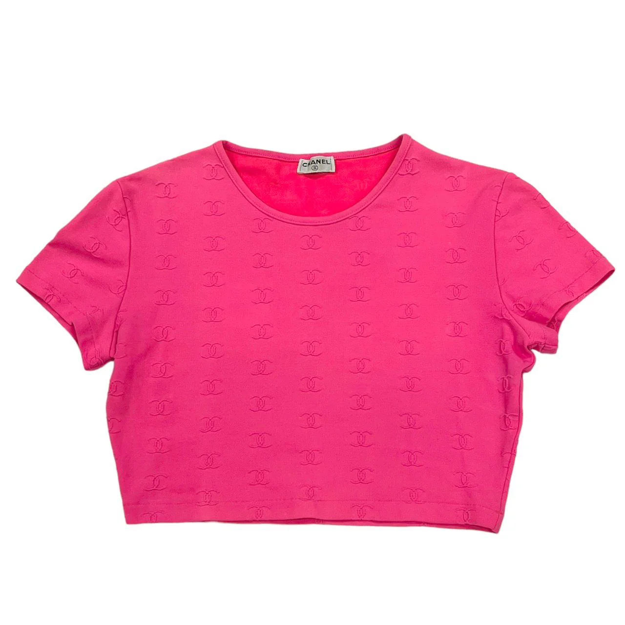 Chanel Pink Logo Crop Top