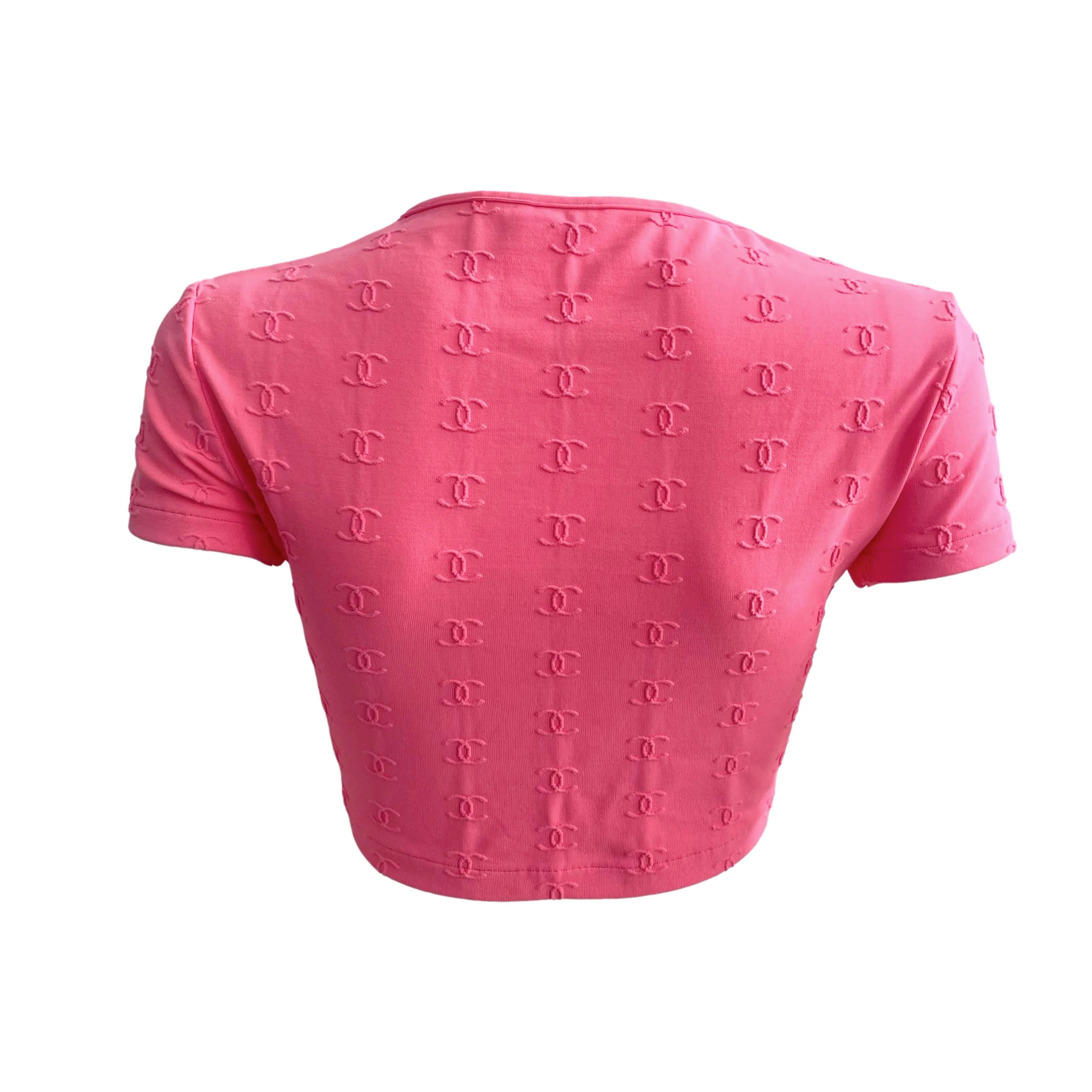 Chanel Pink Logo Crop Top - Image 2