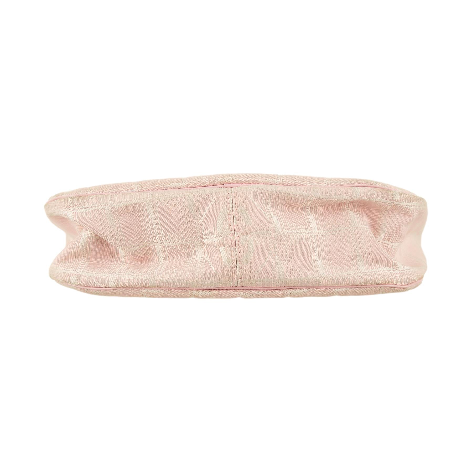 Chanel Pink Logo Mini Nylon Shoulder Bag - Image 3